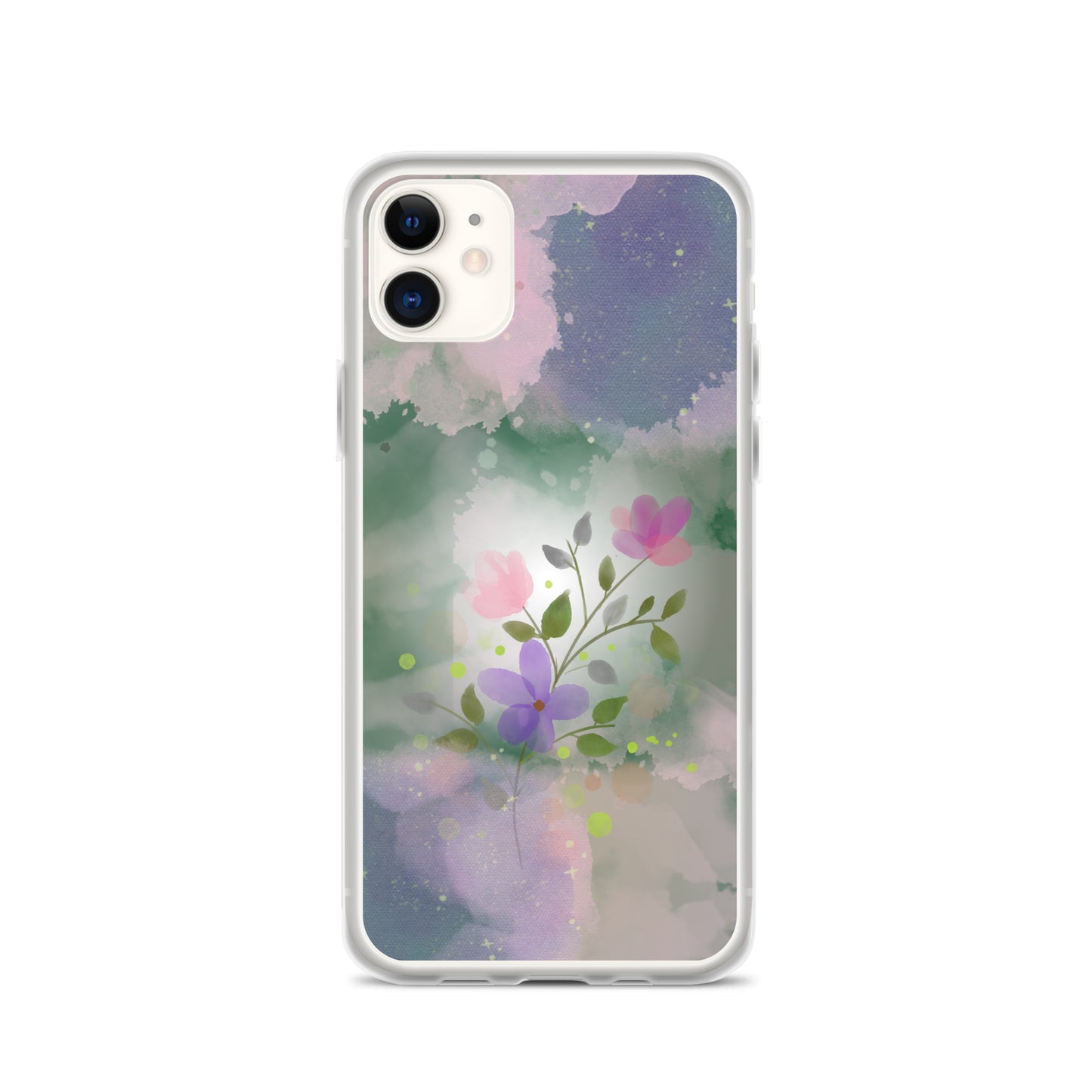 Abstract iPhone case flowers on a mixed colour Bg