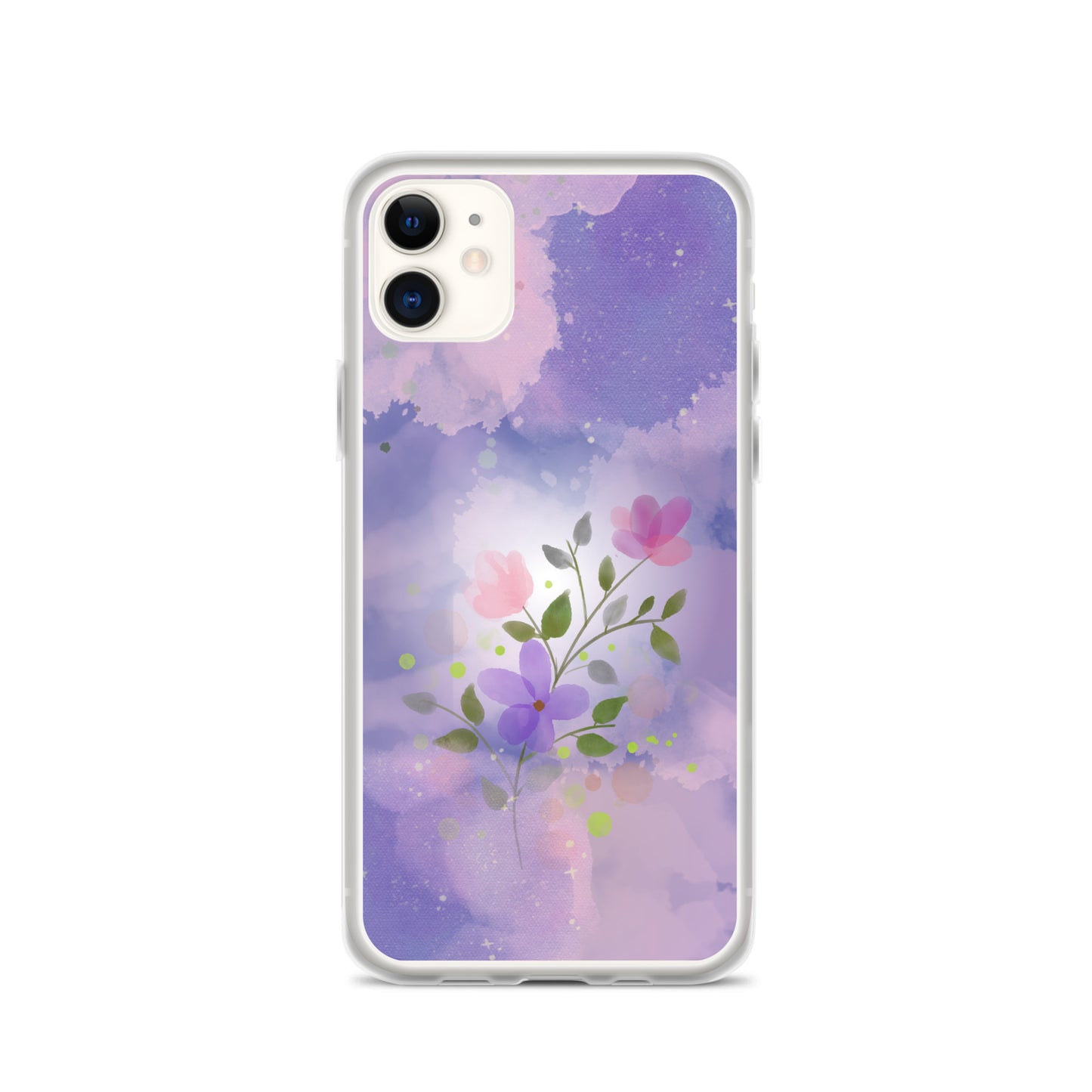 Abstract iPhone case flowers on a lilac Bg