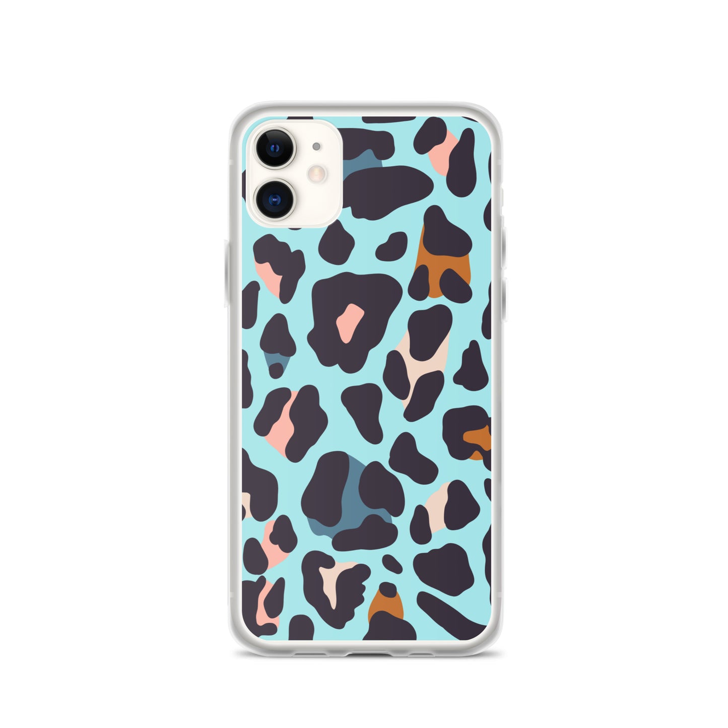 Abstract iPhone case blue leopard print