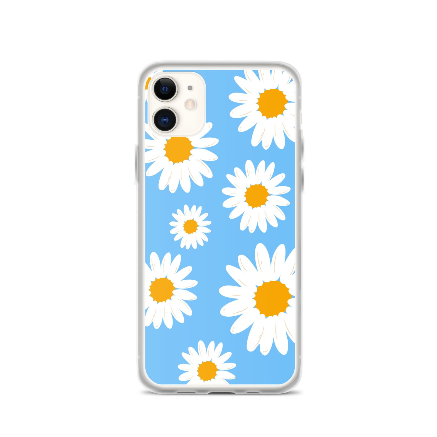 Abstract iPhone case Daisies on skyblue BG