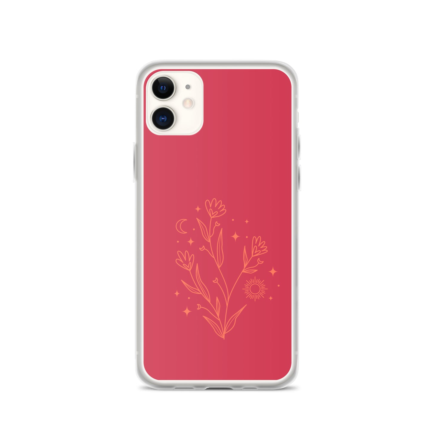 Abstract iPhone case flowers on red BG