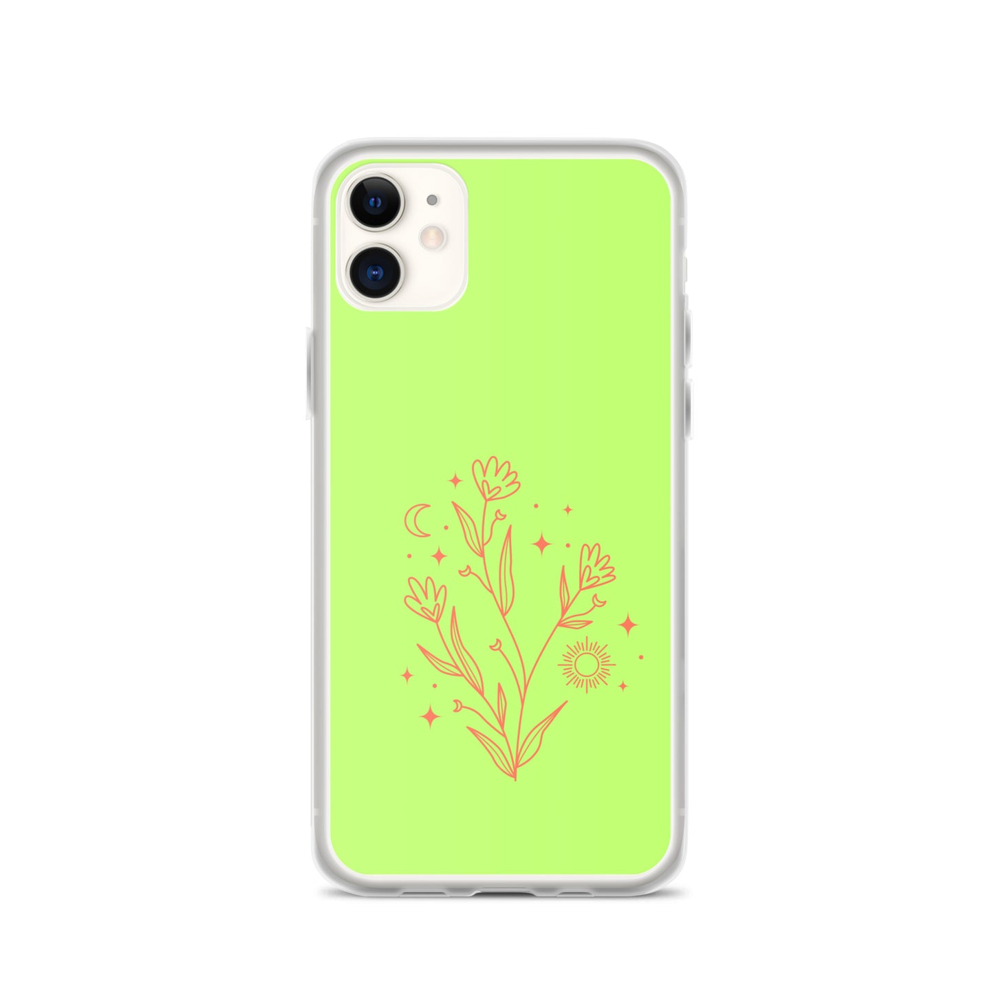 Abstract iPhone case flowers on light green BG