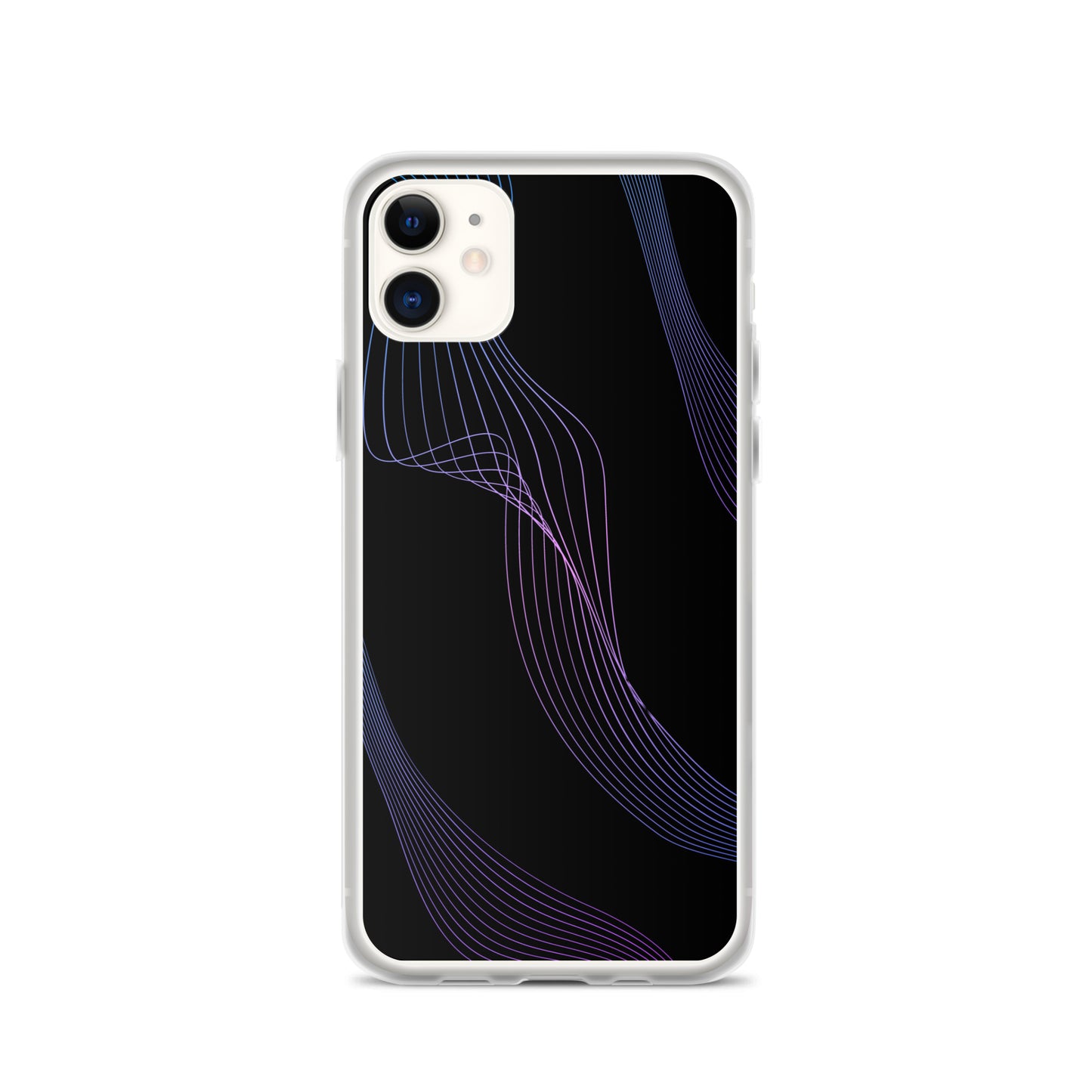 Abstract iPhone case black with blue/pink webbed lines