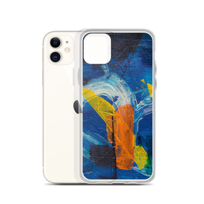 Abstract iPhone case muli-coloured solid accent