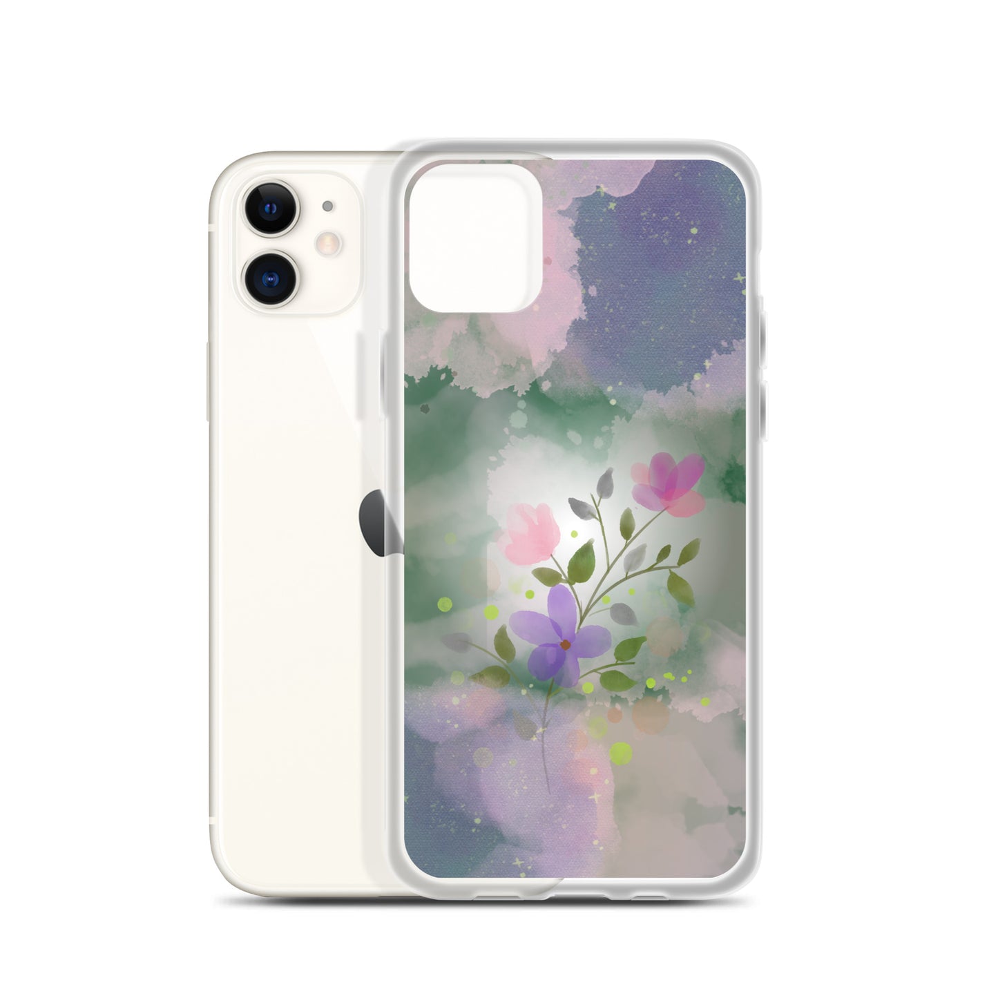 Abstract iPhone case flowers on a mixed colour Bg