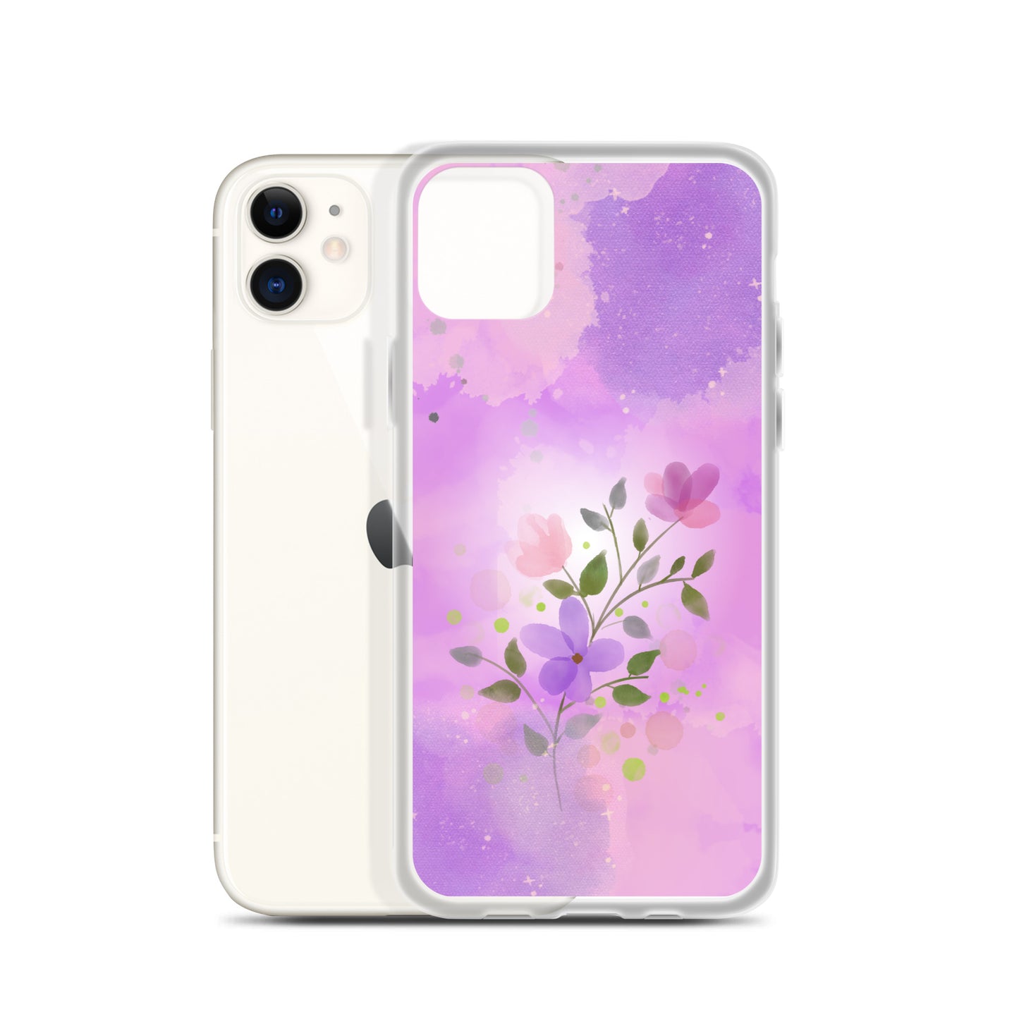 abstract iPhone case flowers on a pink Bg