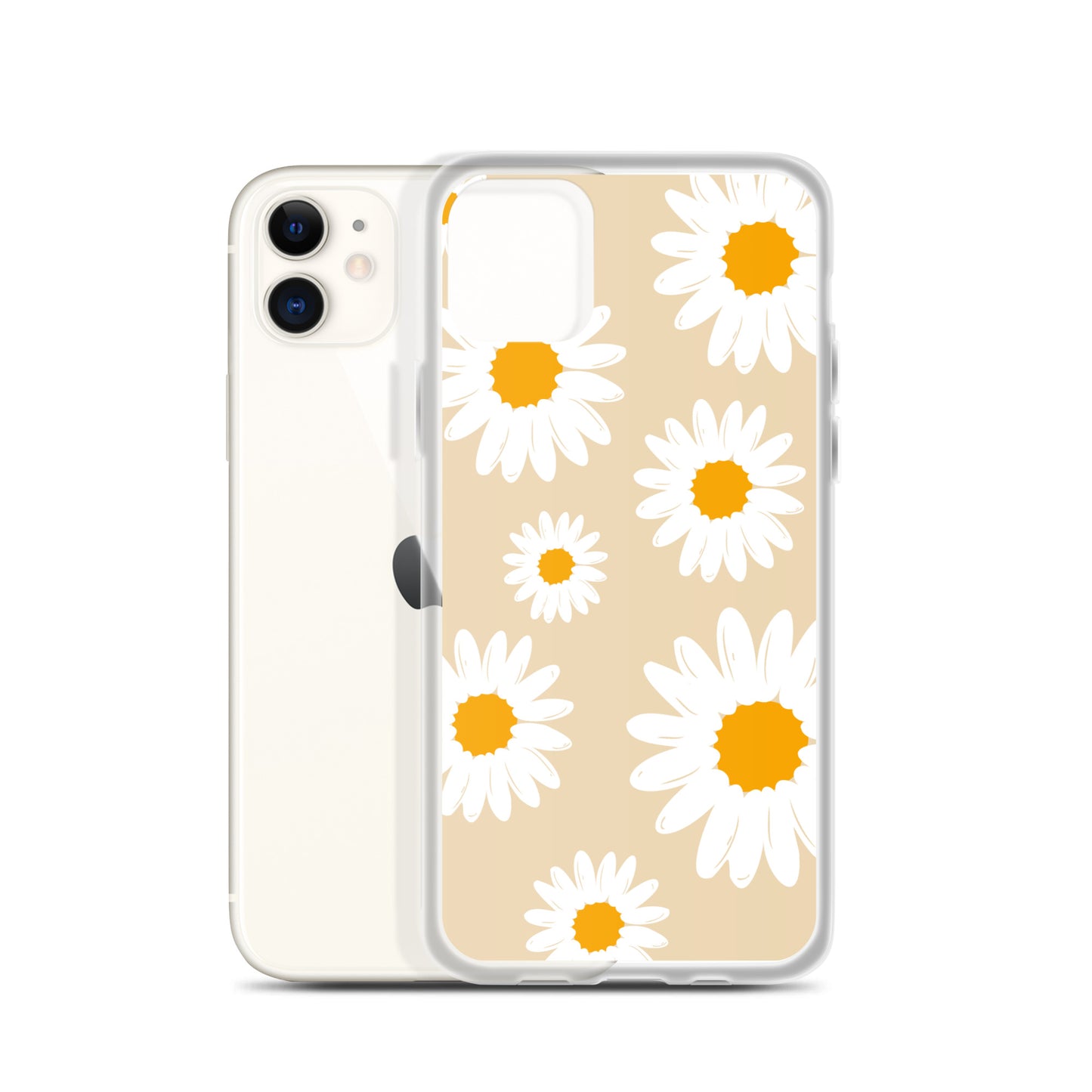 Abstract iPhone case daisies on sand colour