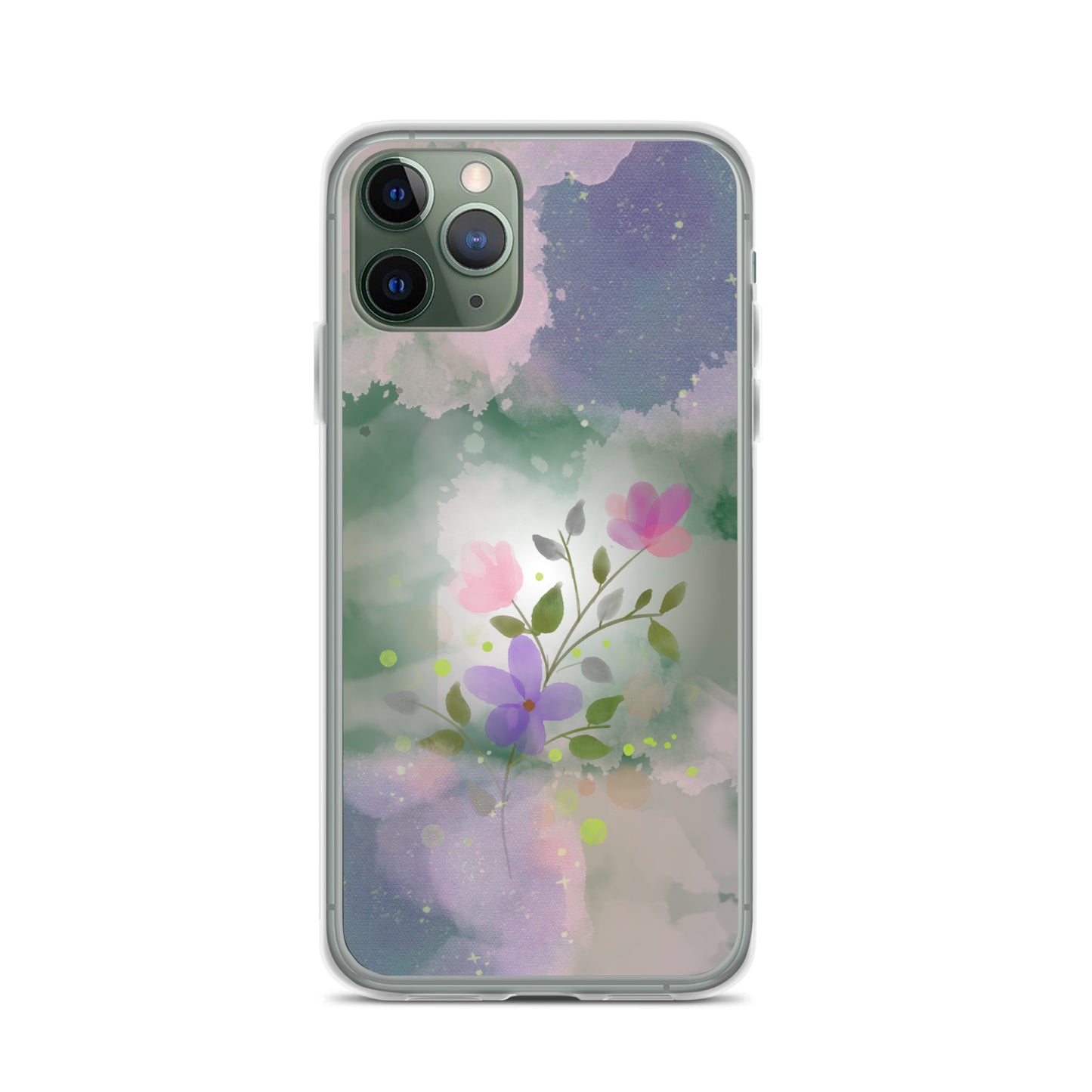 Abstract iPhone case flowers on a mixed colour Bg