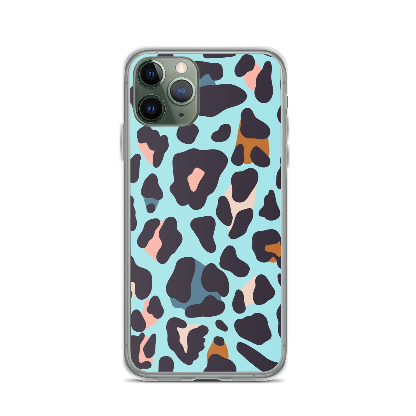 Abstract iPhone case blue leopard print