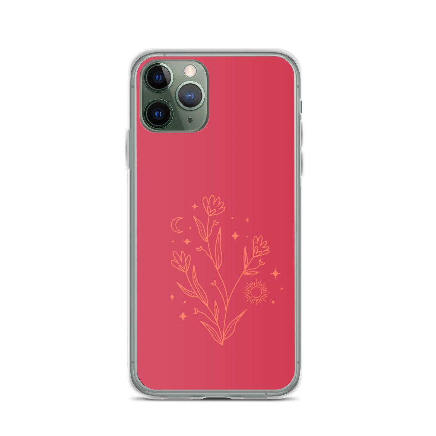 Abstract iPhone case flowers on red BG