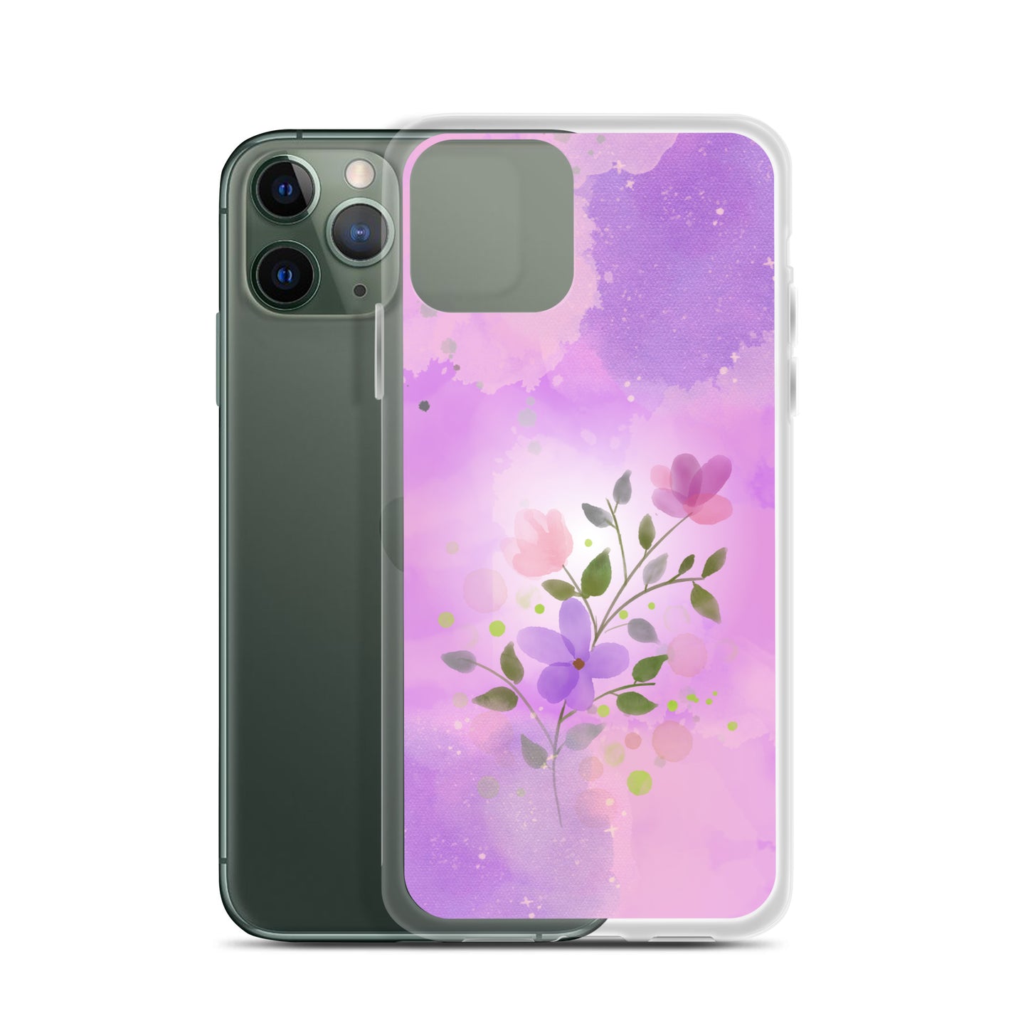 abstract iPhone case flowers on a pink Bg