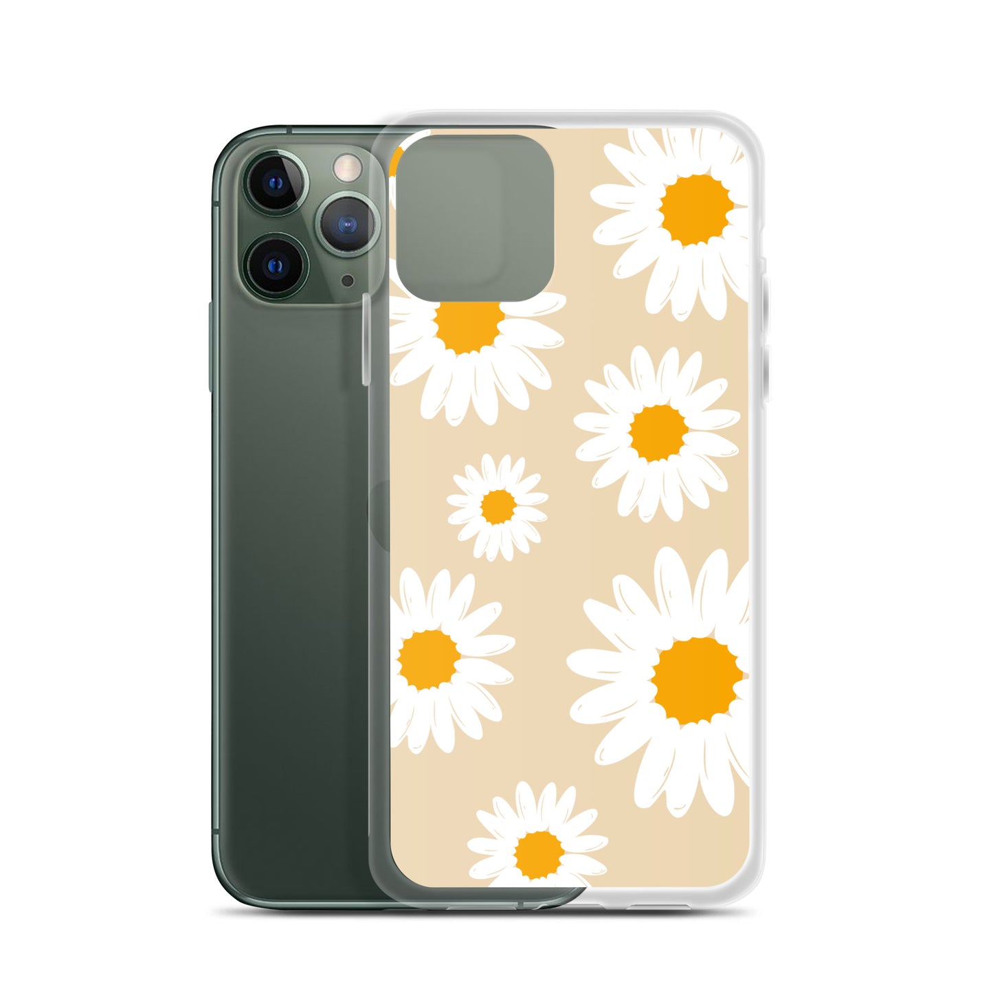 Abstract iPhone case daisies on sand colour