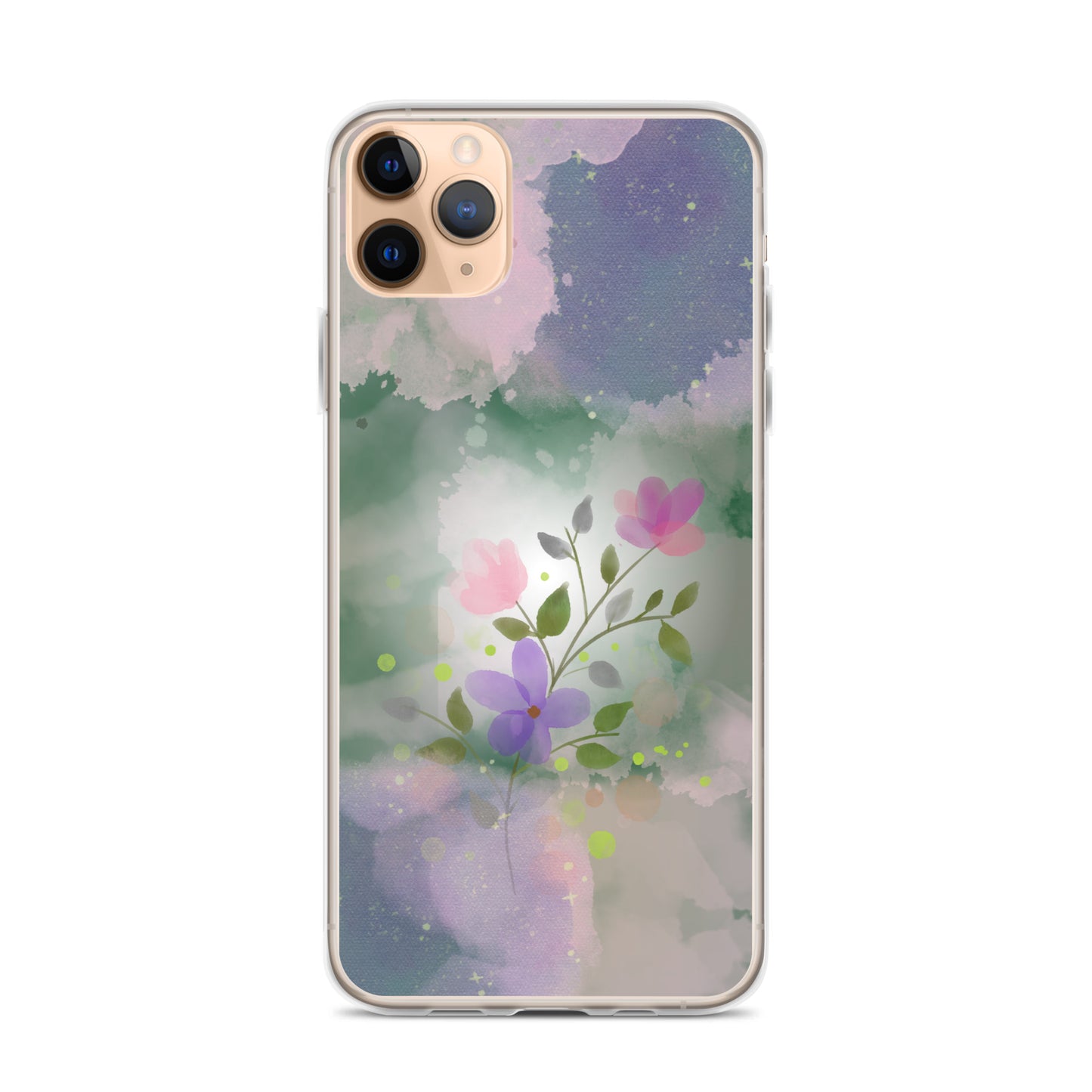 Abstract iPhone case flowers on a mixed colour Bg