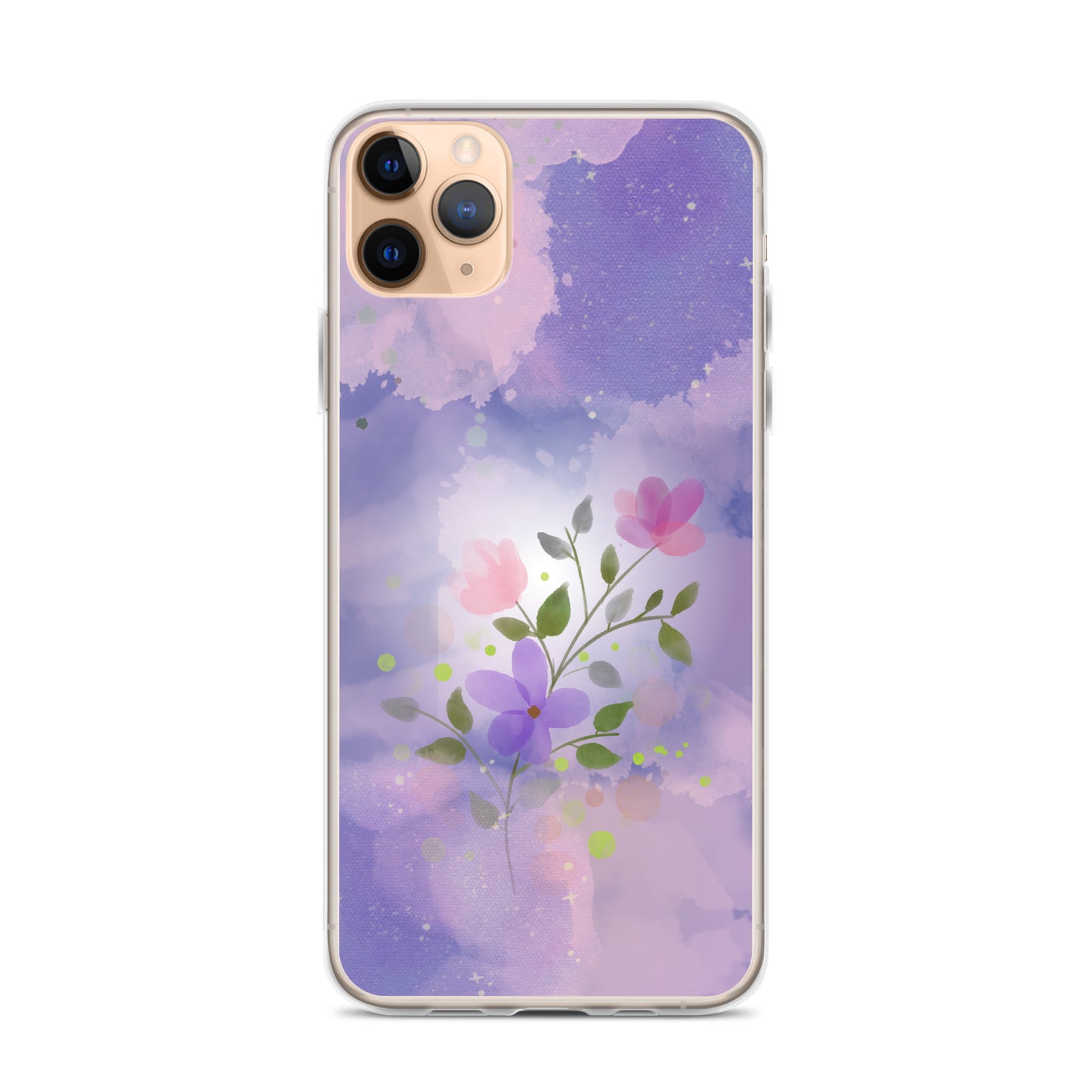 Abstract iPhone case flowers on a lilac Bg