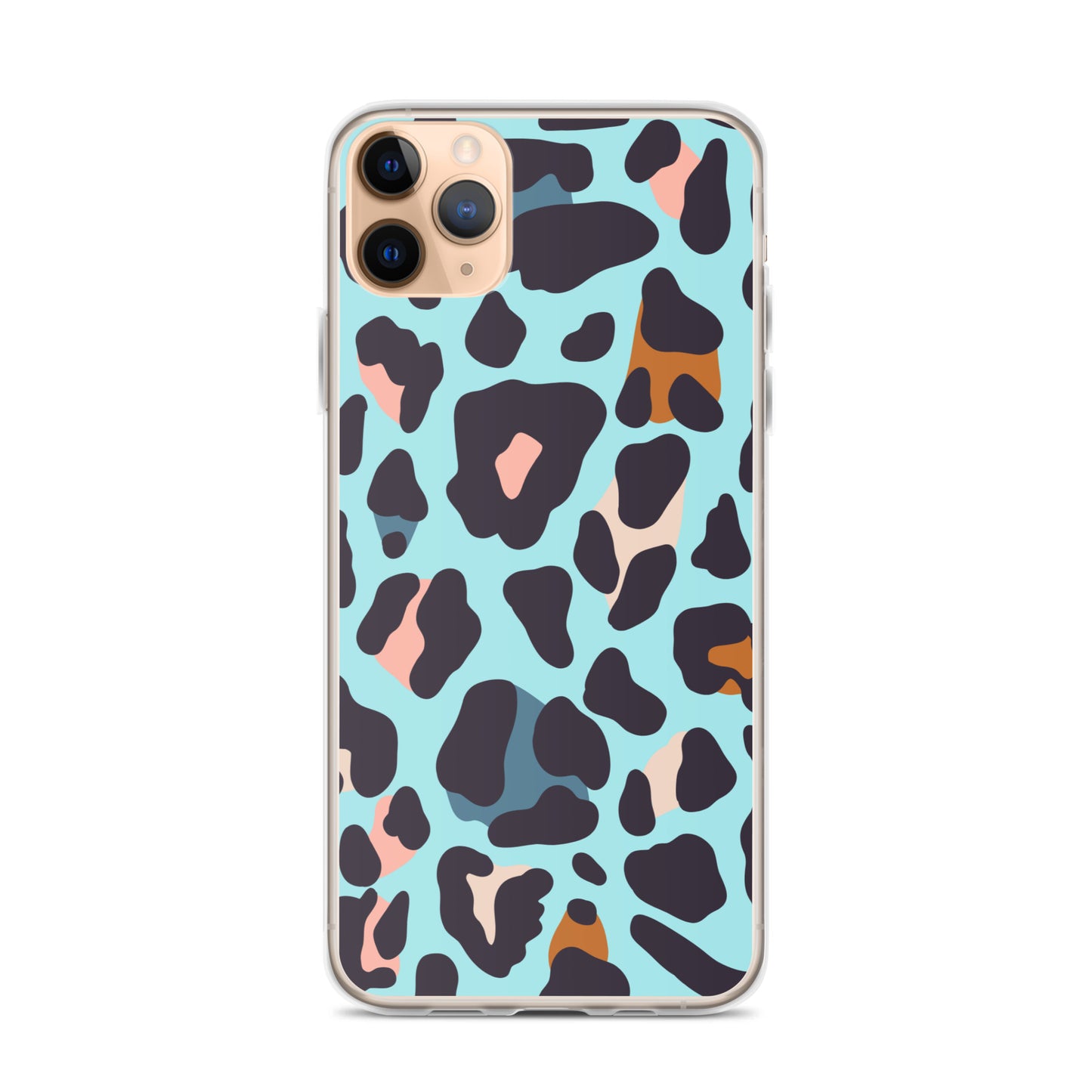 Abstract iPhone case blue leopard print