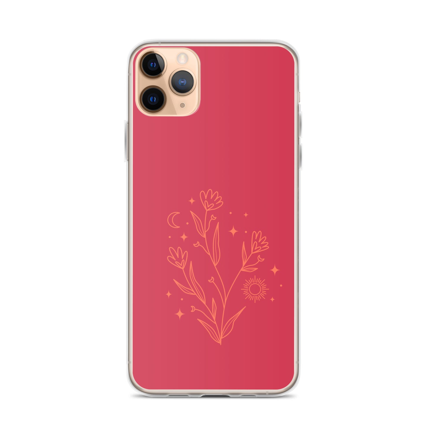 Abstract iPhone case flowers on red BG