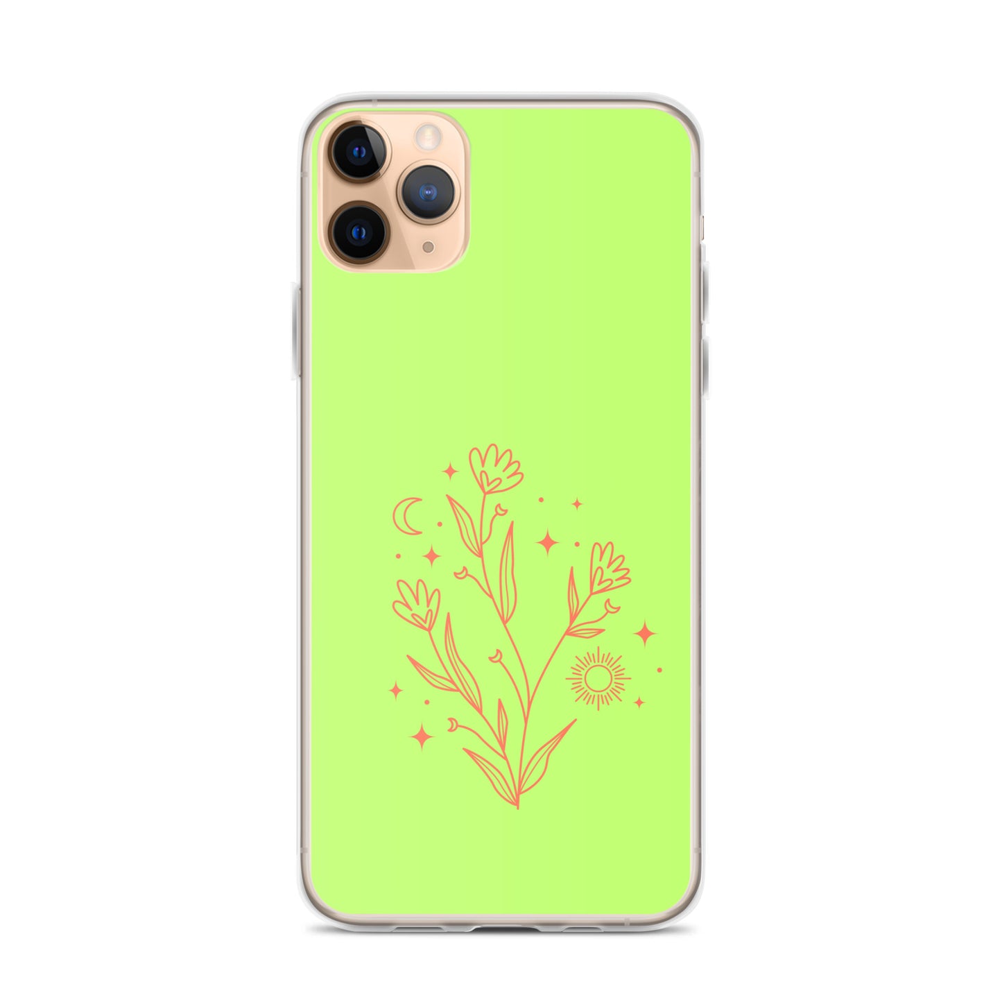 Abstract iPhone case flowers on light green BG