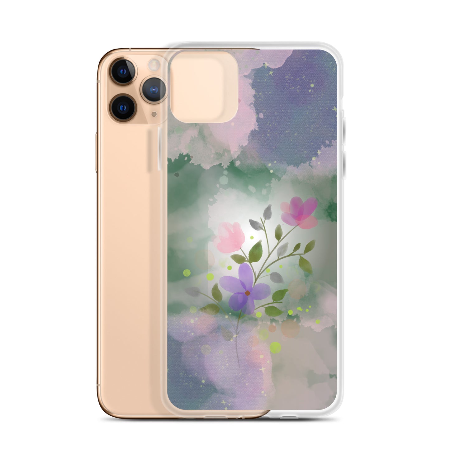 Abstract iPhone case flowers on a mixed colour Bg