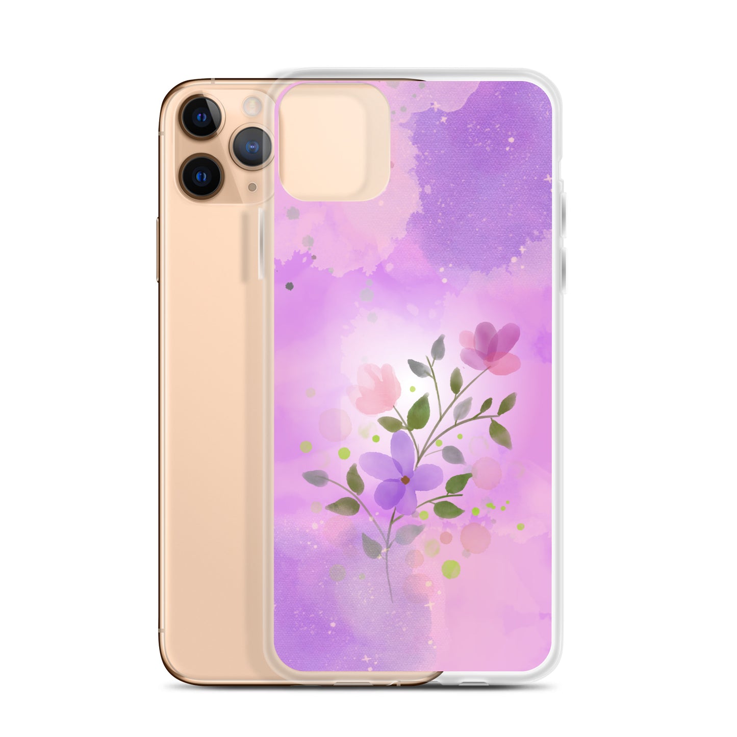 abstract iPhone case flowers on a pink Bg