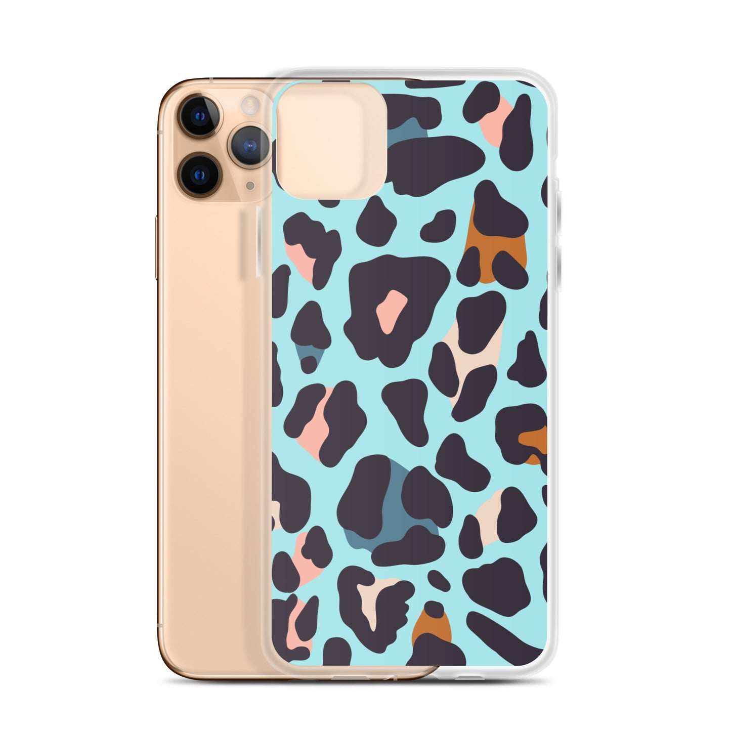 Abstract iPhone case blue leopard print