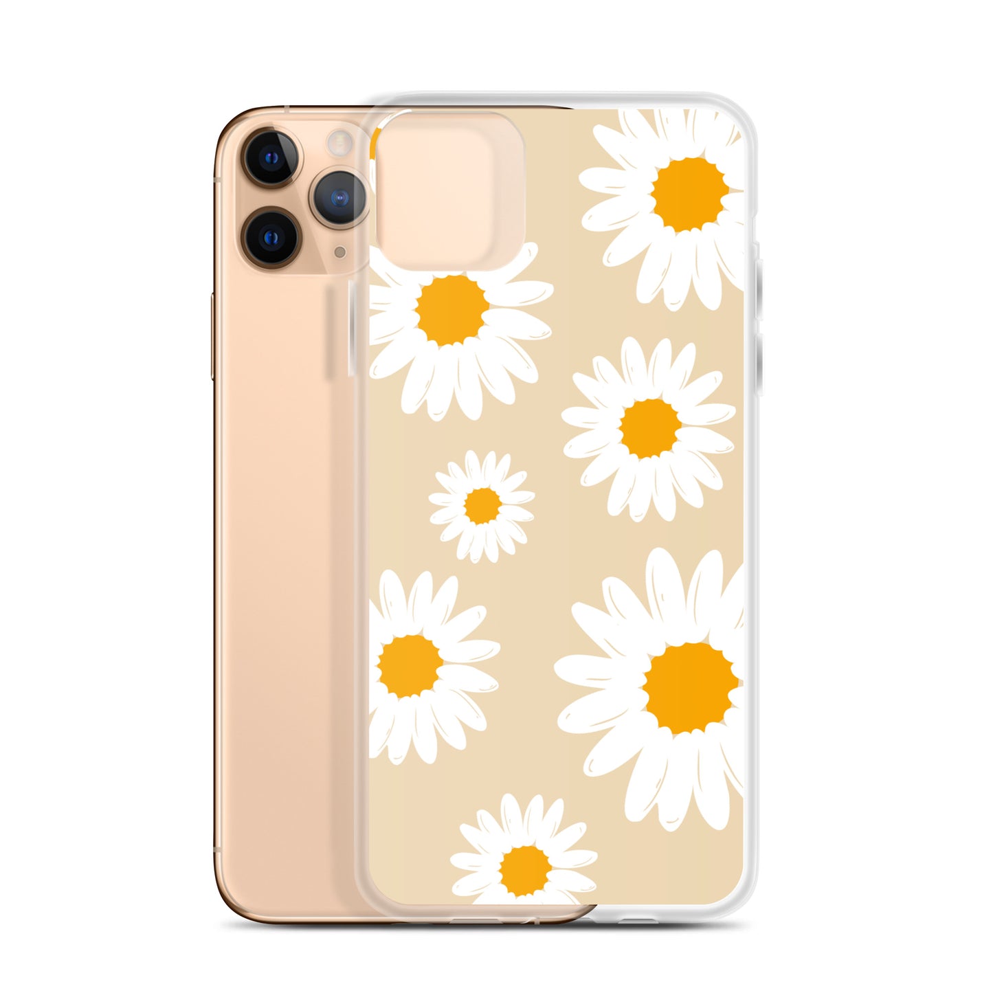 Abstract iPhone case daisies on sand colour