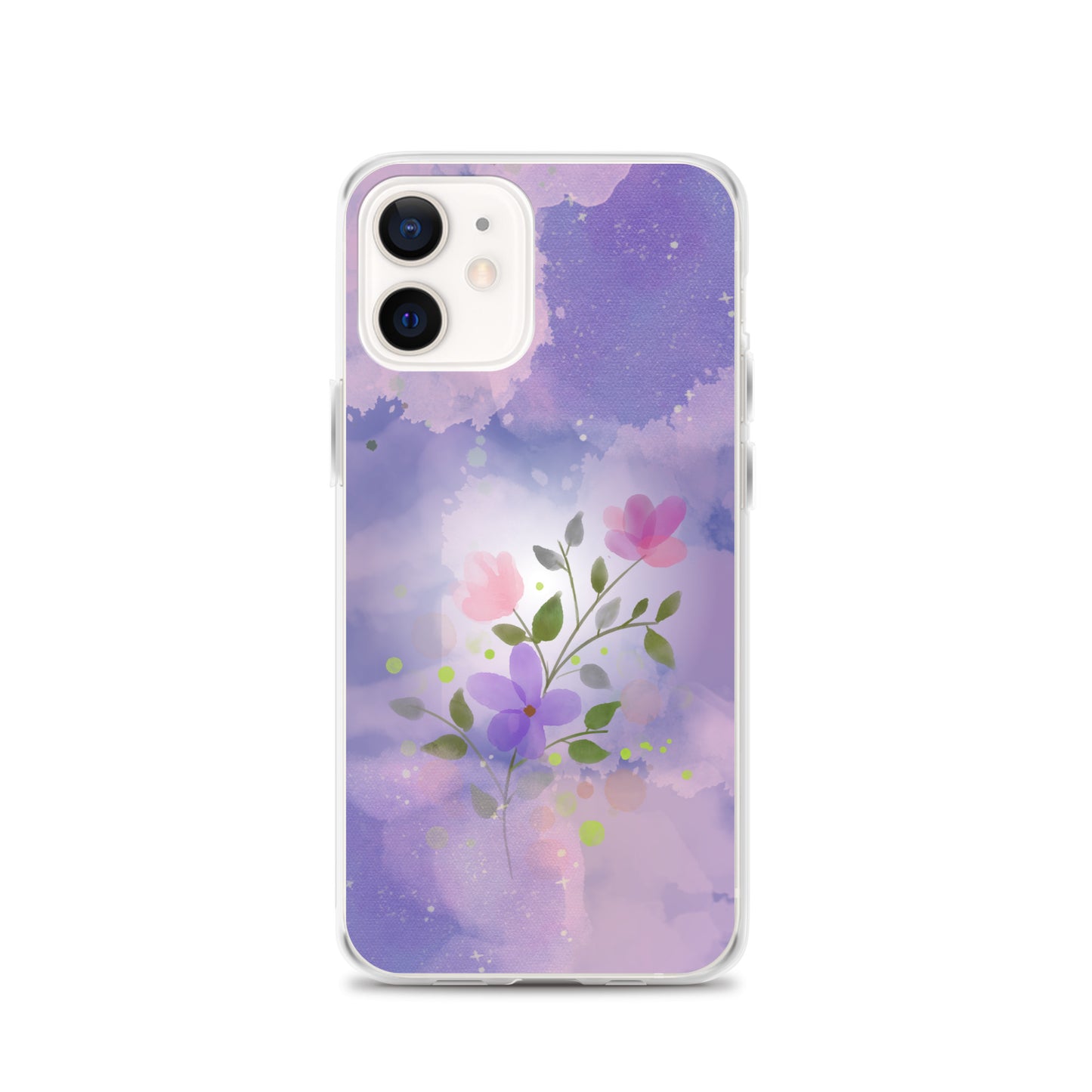 Abstract iPhone case flowers on a lilac Bg