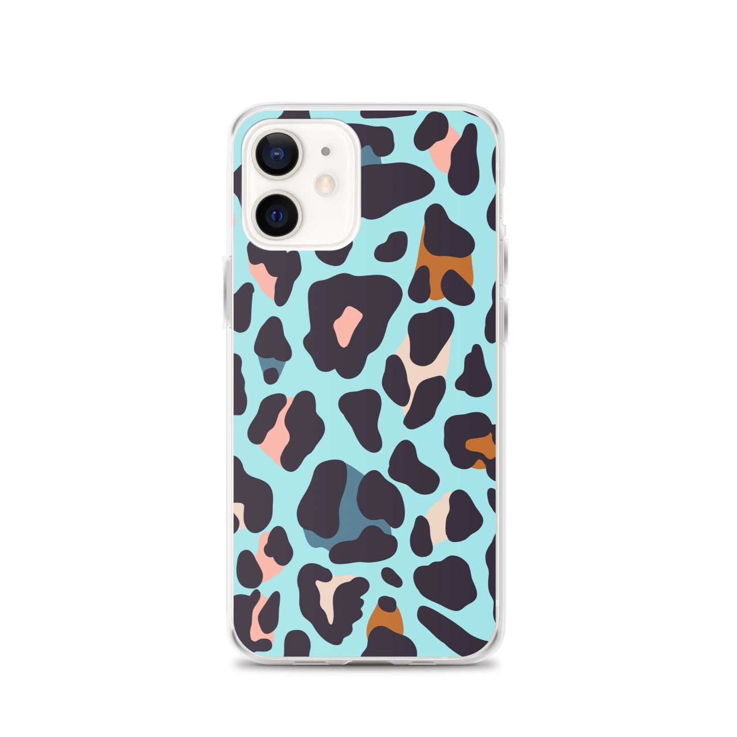 Abstract iPhone case blue leopard print