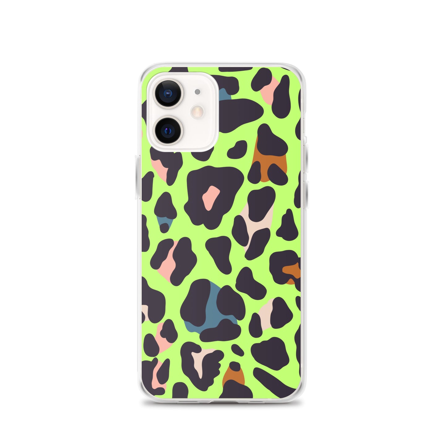 Abstract iPhone case lime leopard print