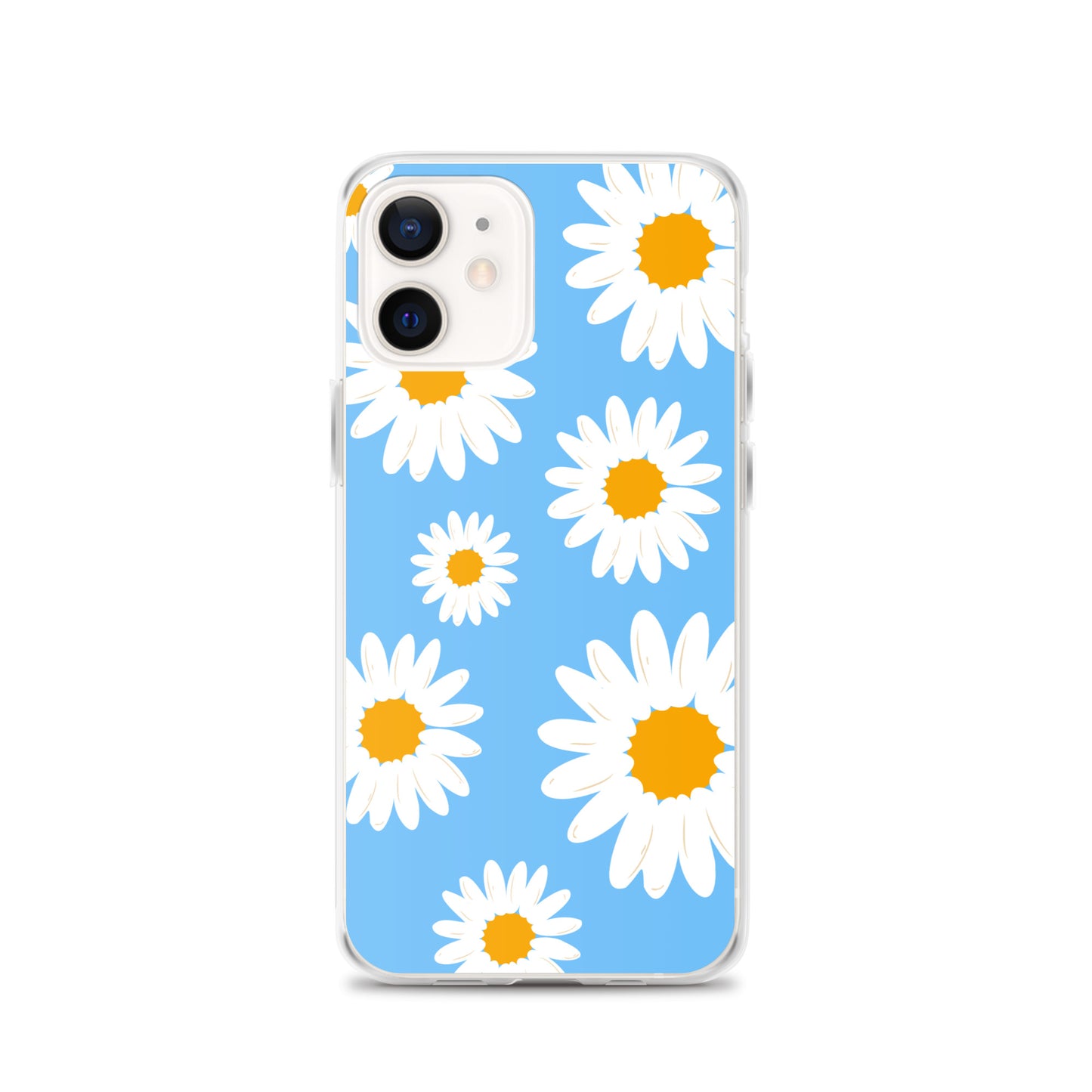 Abstract iPhone case Daisies on skyblue BG