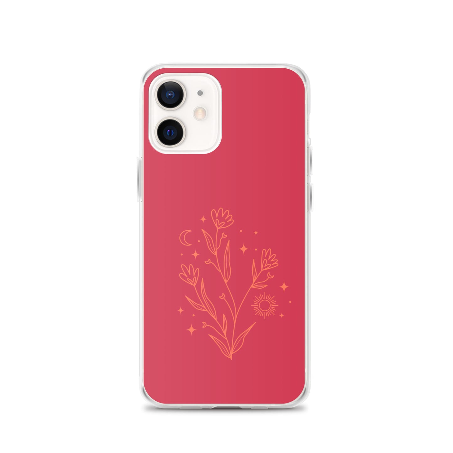 Abstract iPhone case flowers on red BG