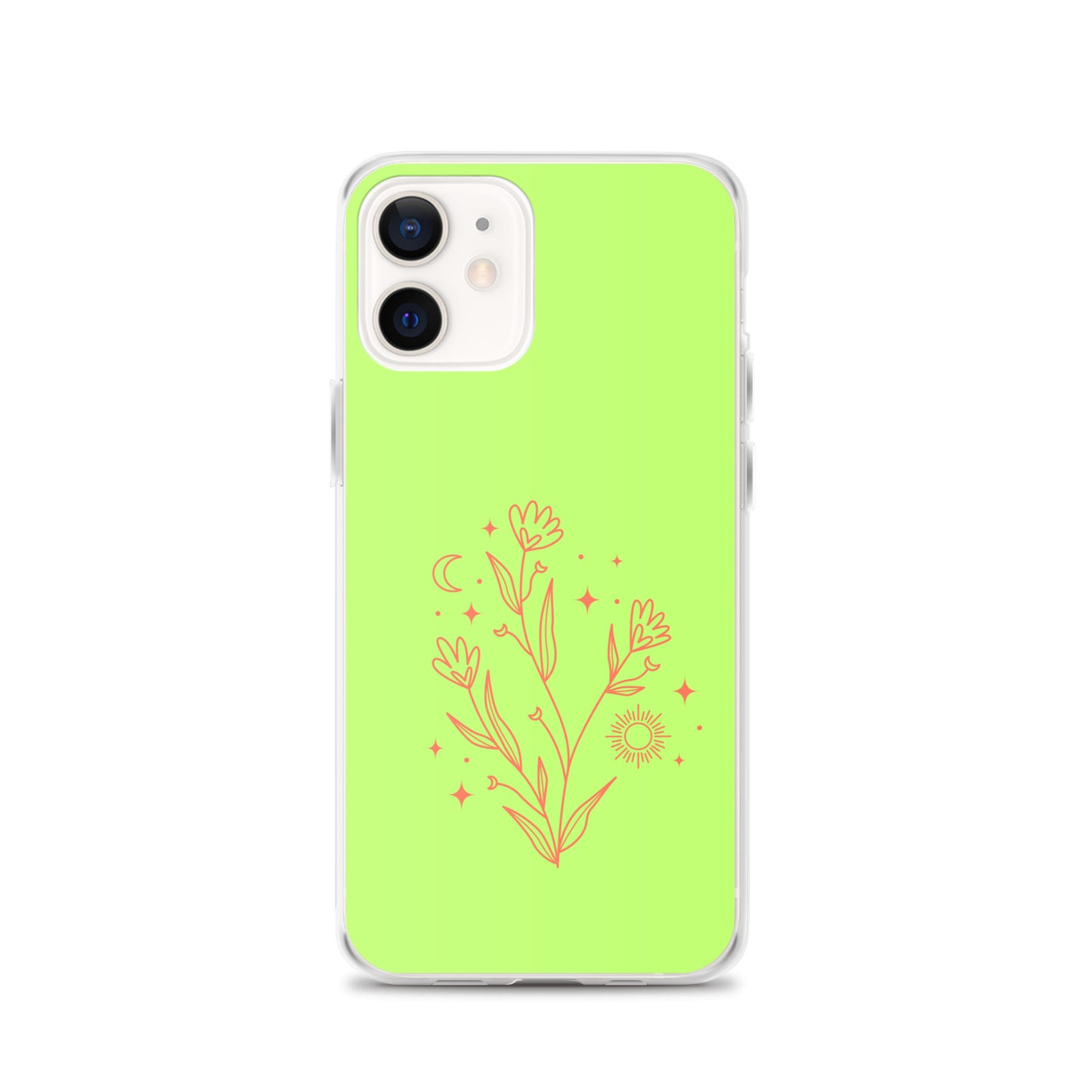 Abstract iPhone case flowers on light green BG