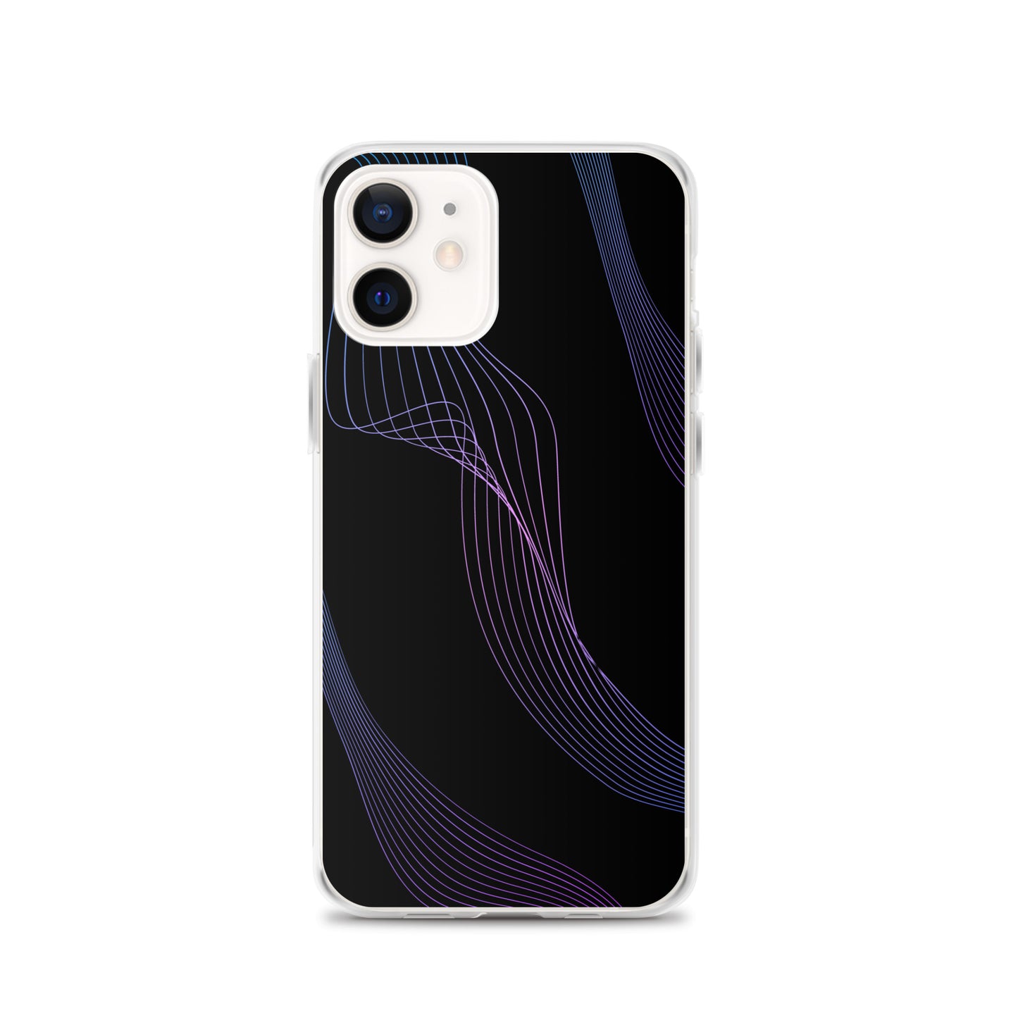 Abstract iPhone case black with blue/pink webbed lines