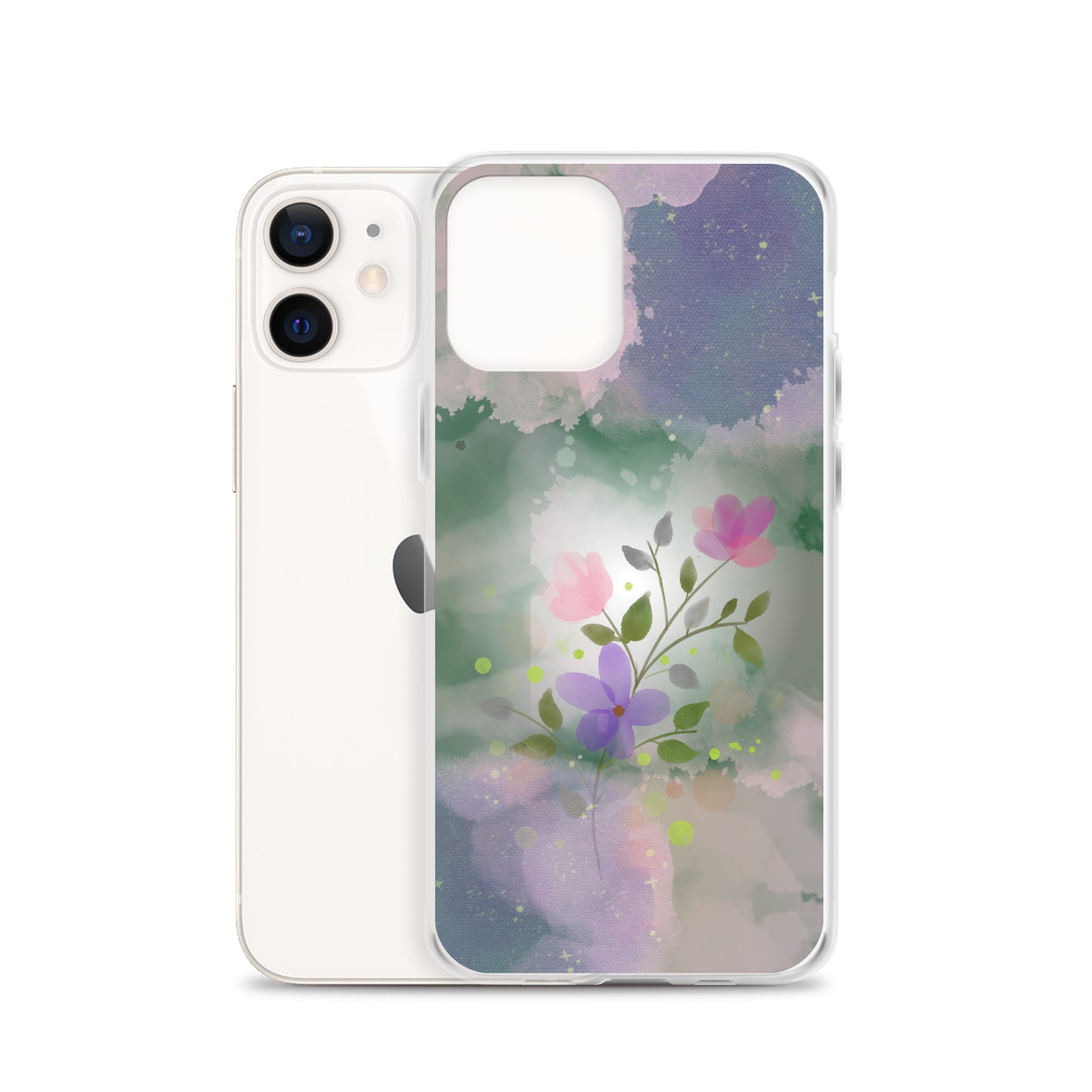 Abstract iPhone case flowers on a mixed colour Bg