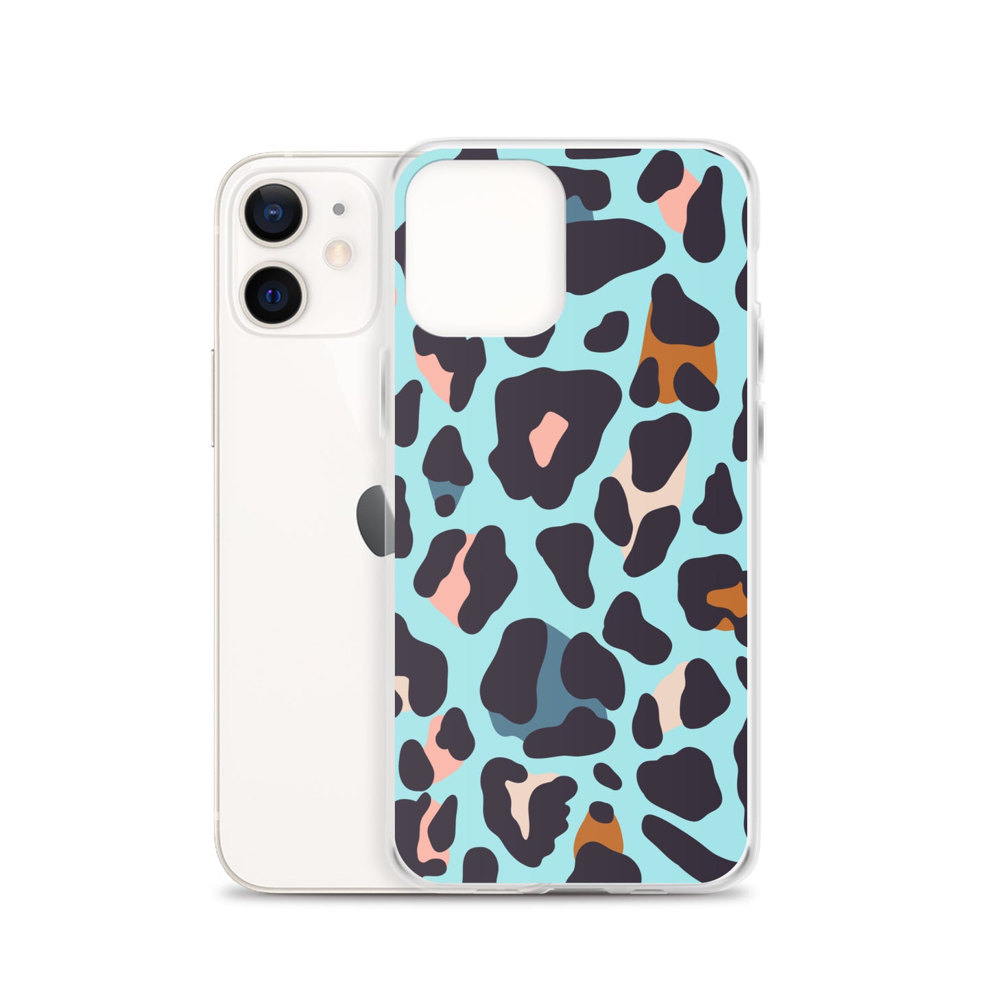 Abstract iPhone case blue leopard print