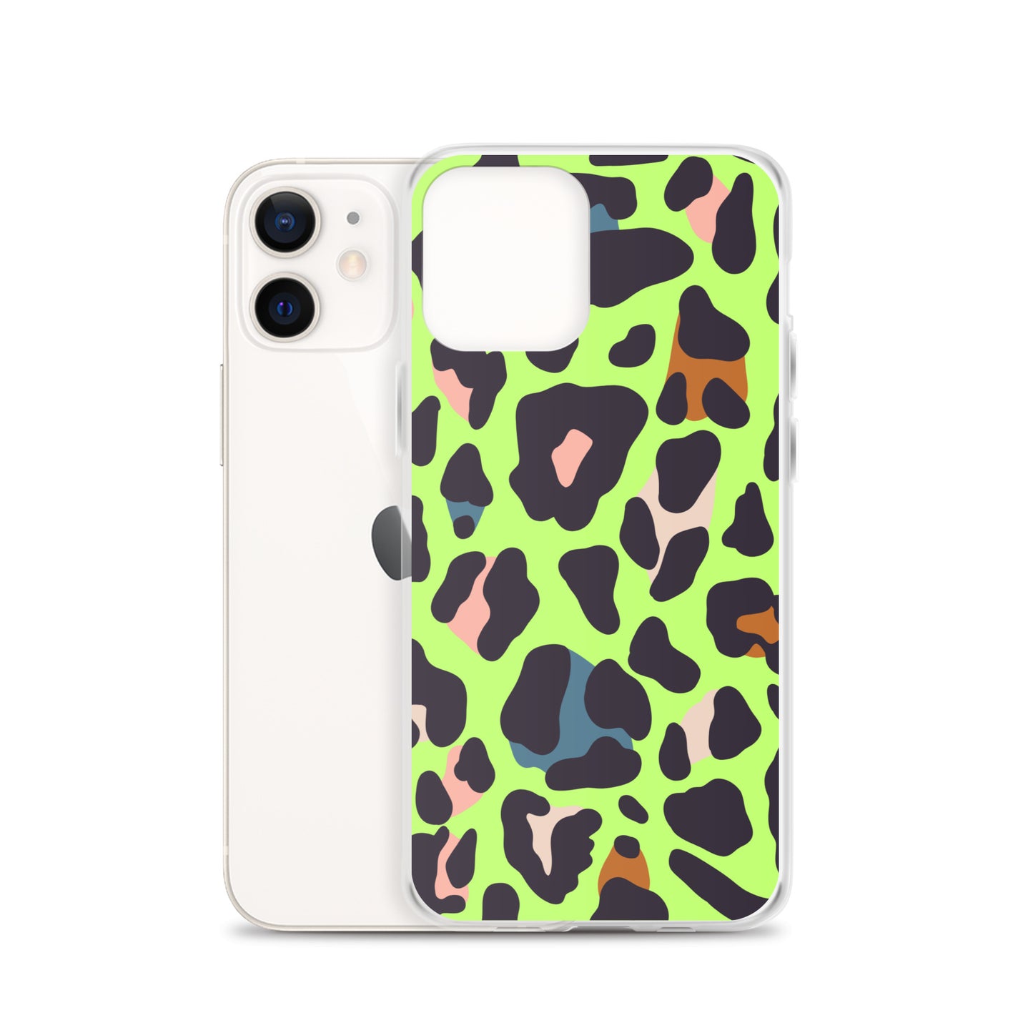 Abstract iPhone case lime leopard print