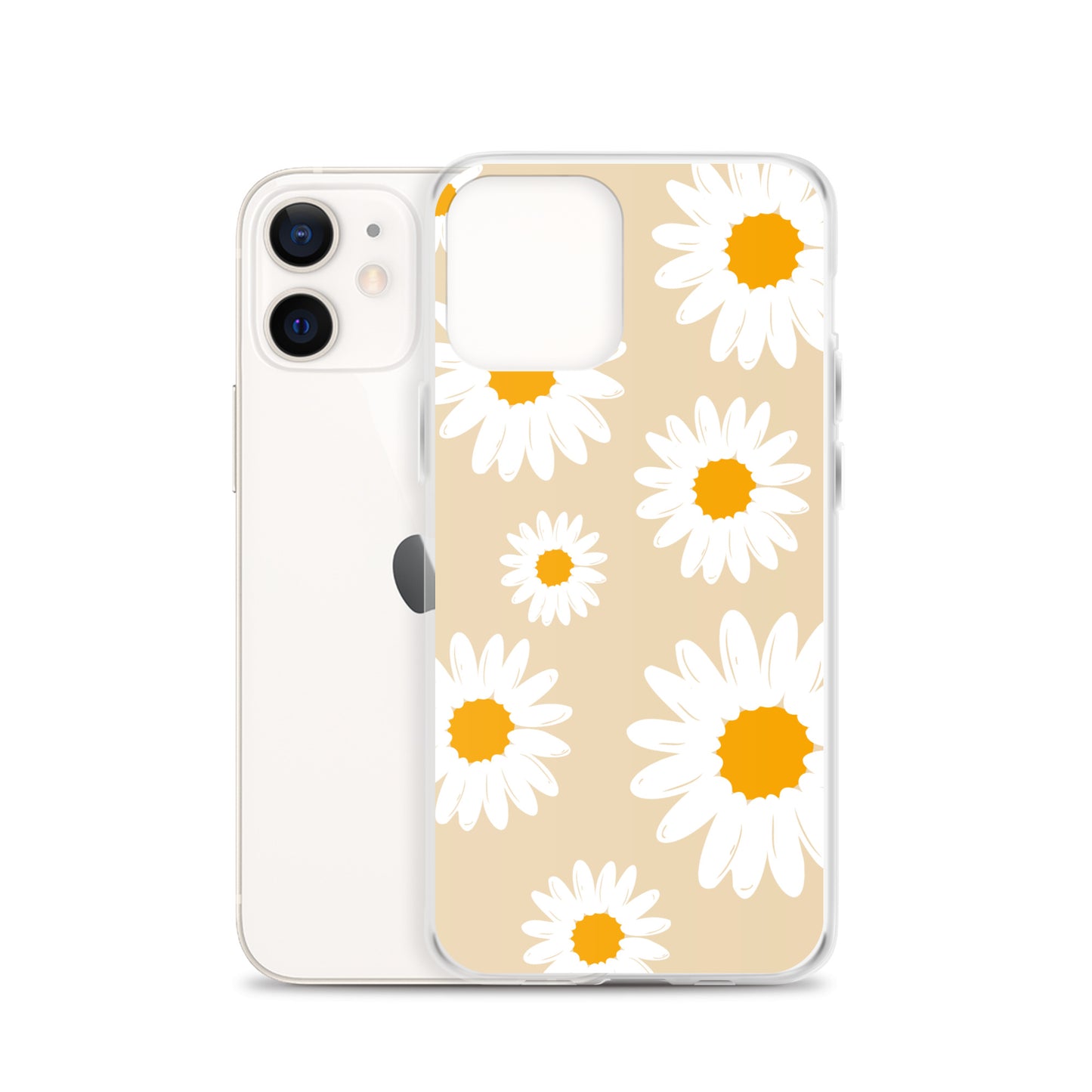 Abstract iPhone case daisies on sand colour