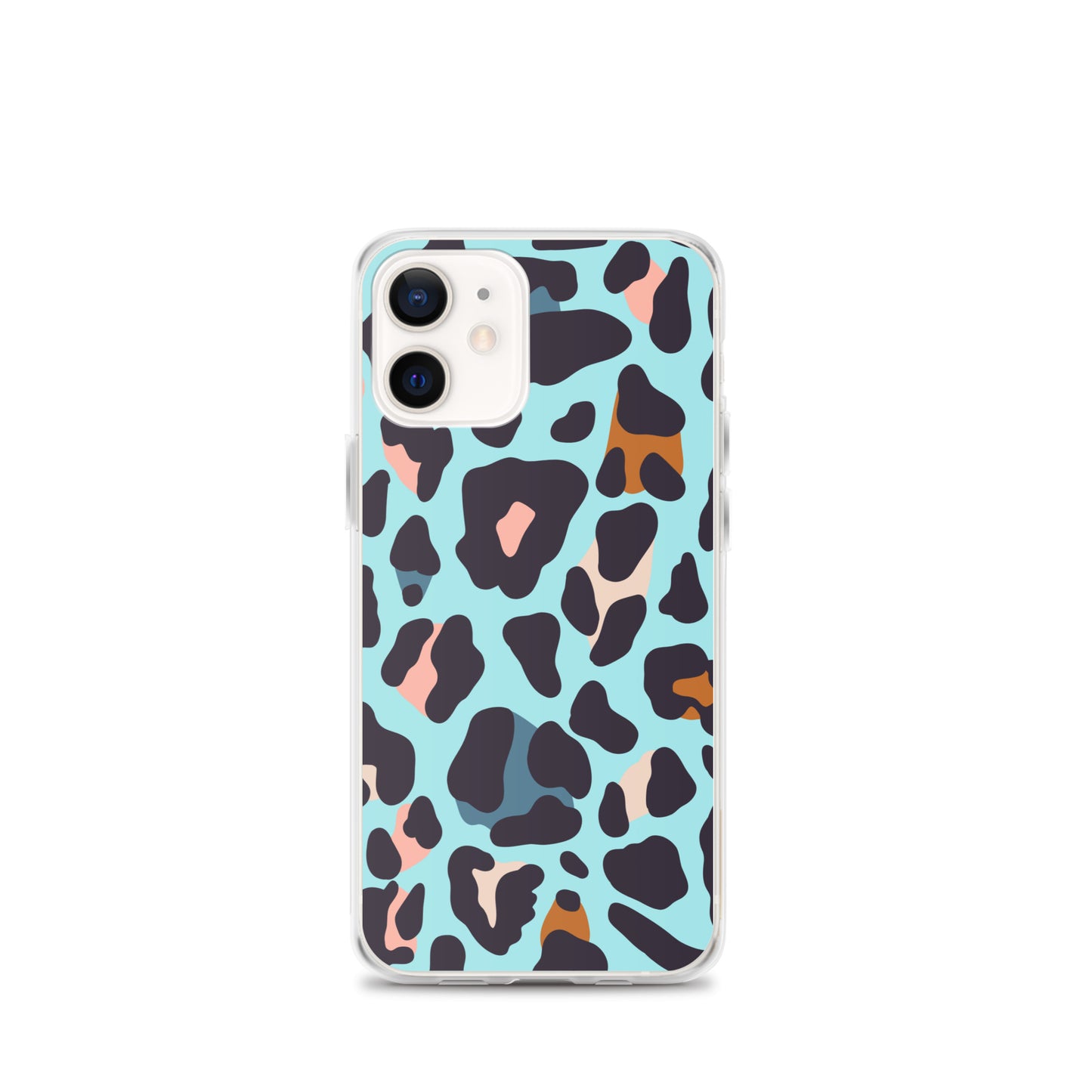 Abstract iPhone case blue leopard print