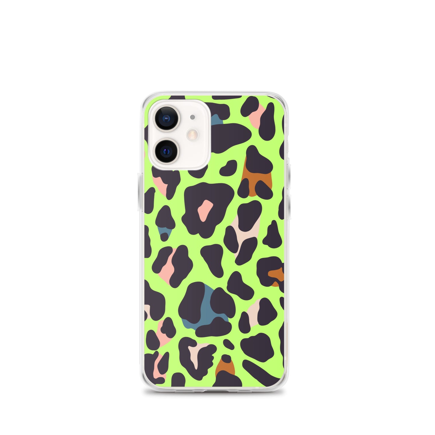 Abstract iPhone case lime leopard print