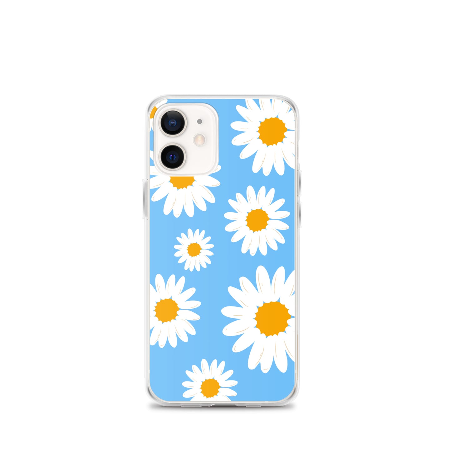 Abstract iPhone case Daisies on skyblue BG