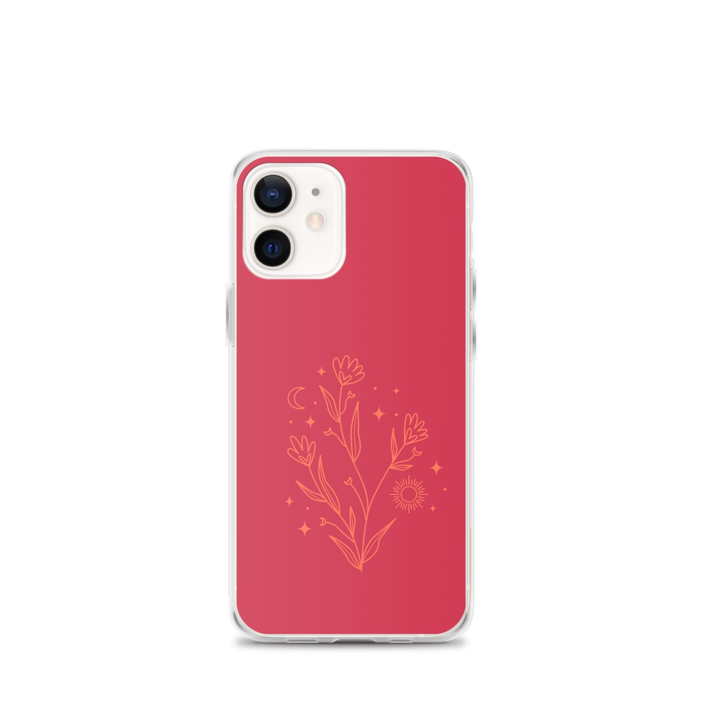 Abstract iPhone case flowers on red BG