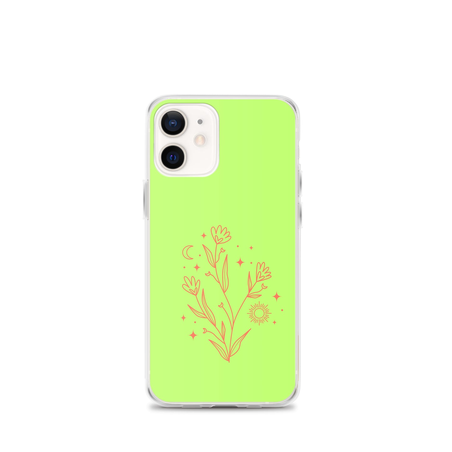 Abstract iPhone case flowers on light green BG