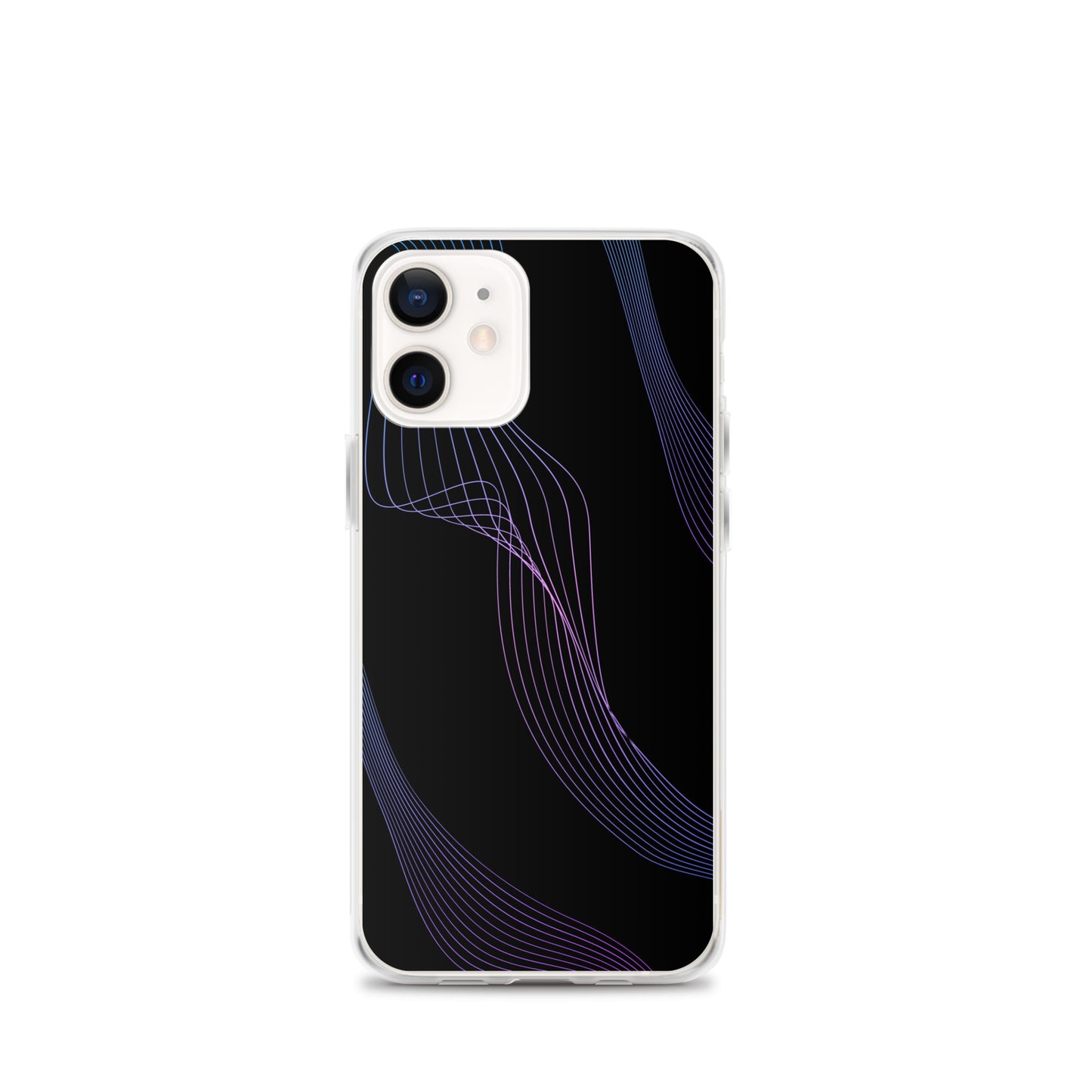 Abstract iPhone case black with blue/pink webbed lines