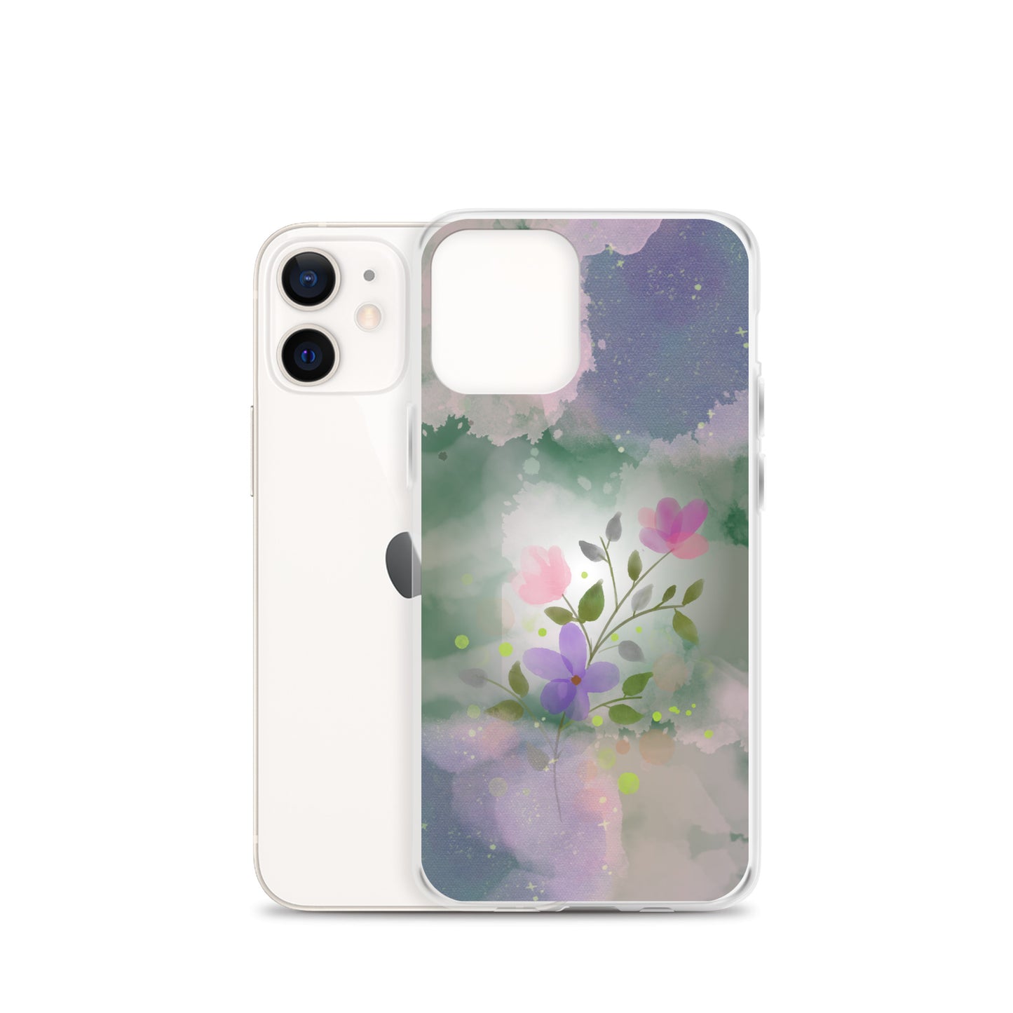 Abstract iPhone case flowers on a mixed colour Bg