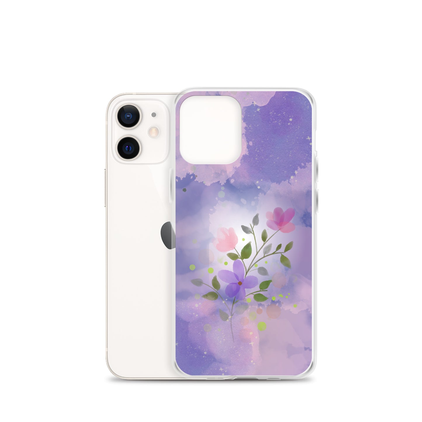 Abstract iPhone case flowers on a lilac Bg