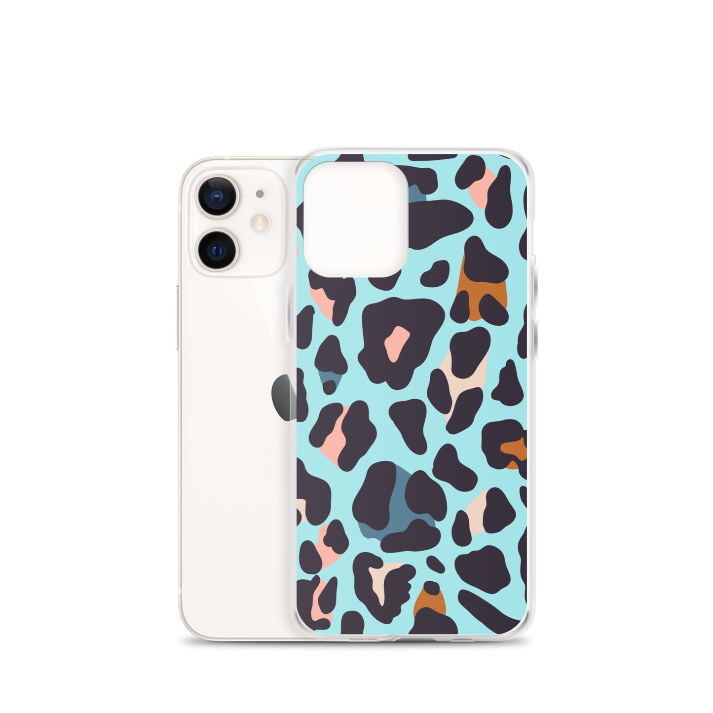 Abstract iPhone case blue leopard print