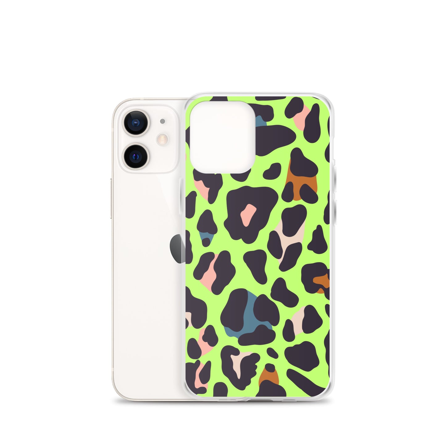 Abstract iPhone case lime leopard print