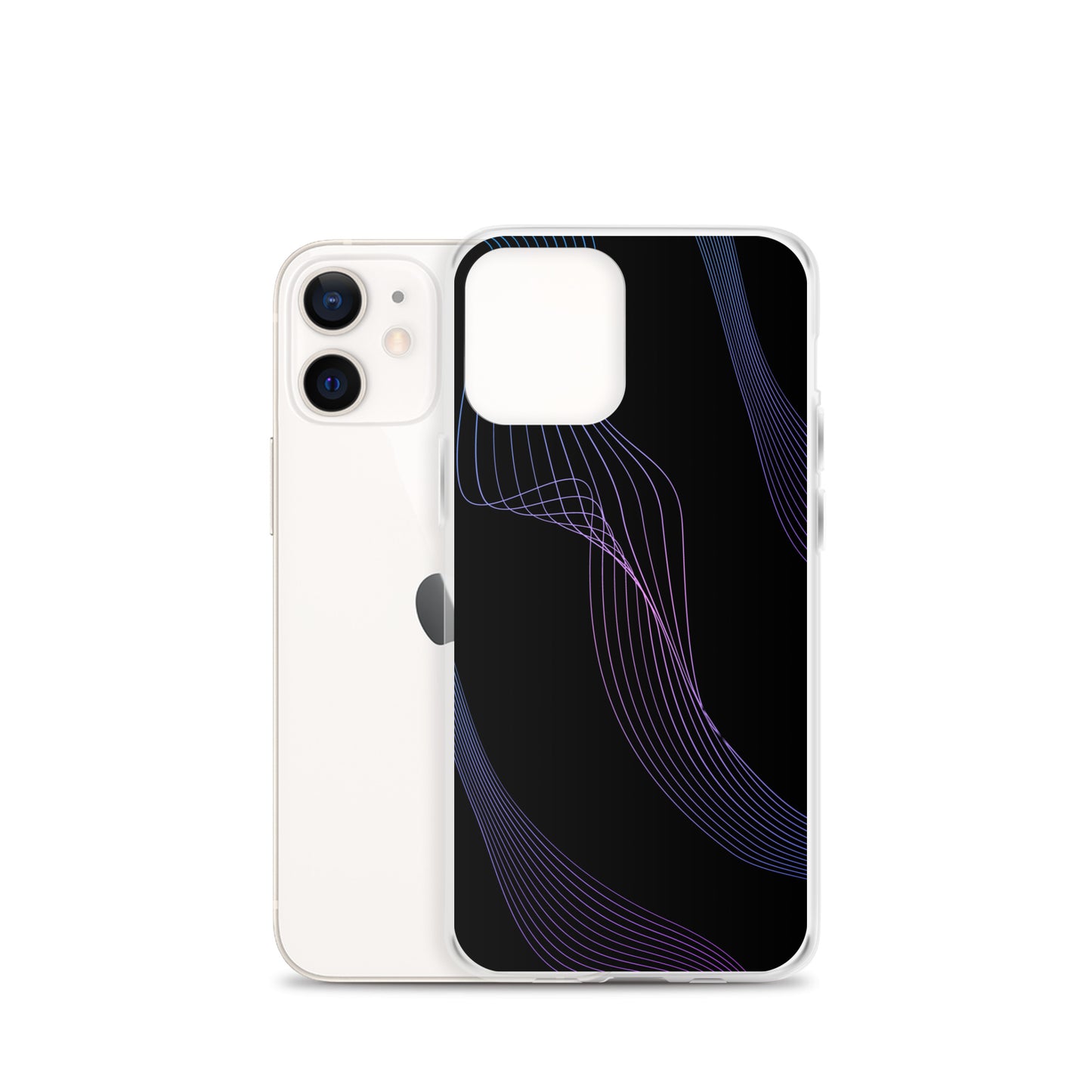 Abstract iPhone case black with blue/pink webbed lines