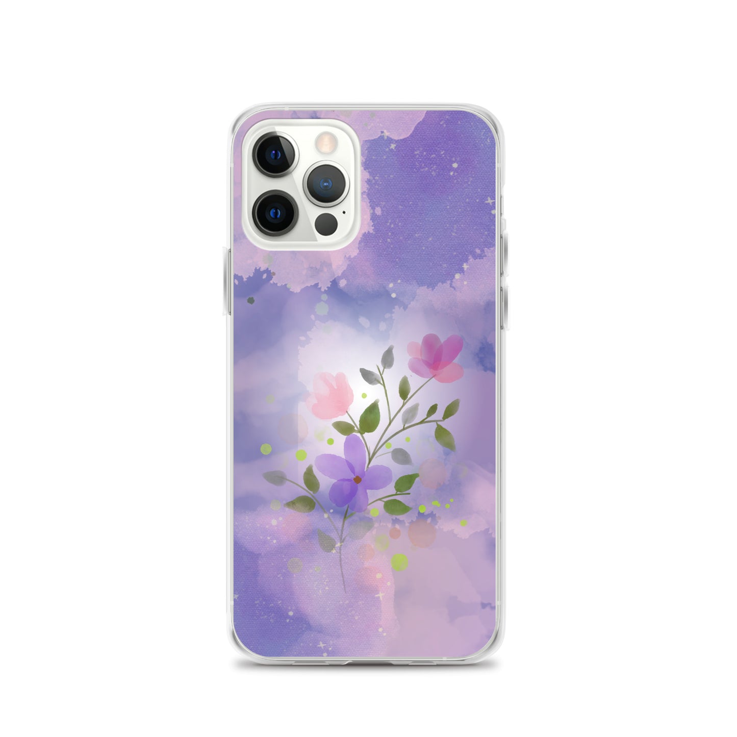 Abstract iPhone case flowers on a lilac Bg