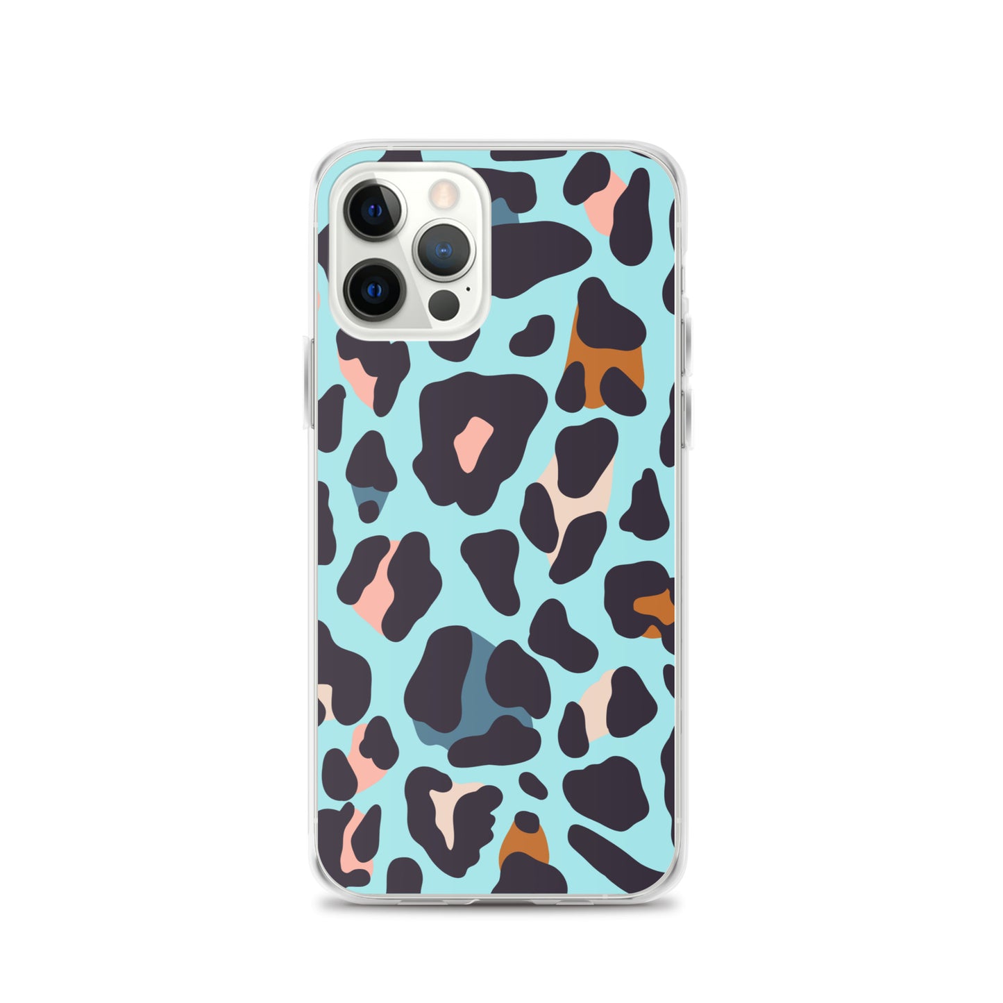 Abstract iPhone case blue leopard print