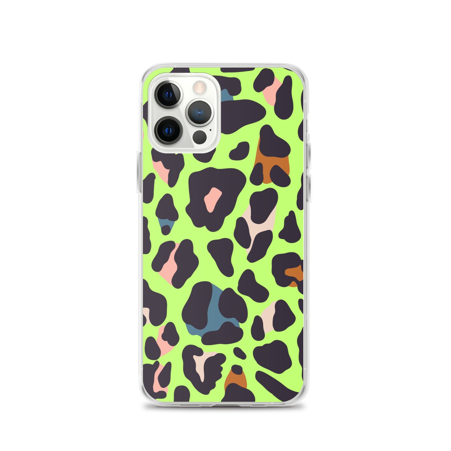 Abstract iPhone case lime leopard print